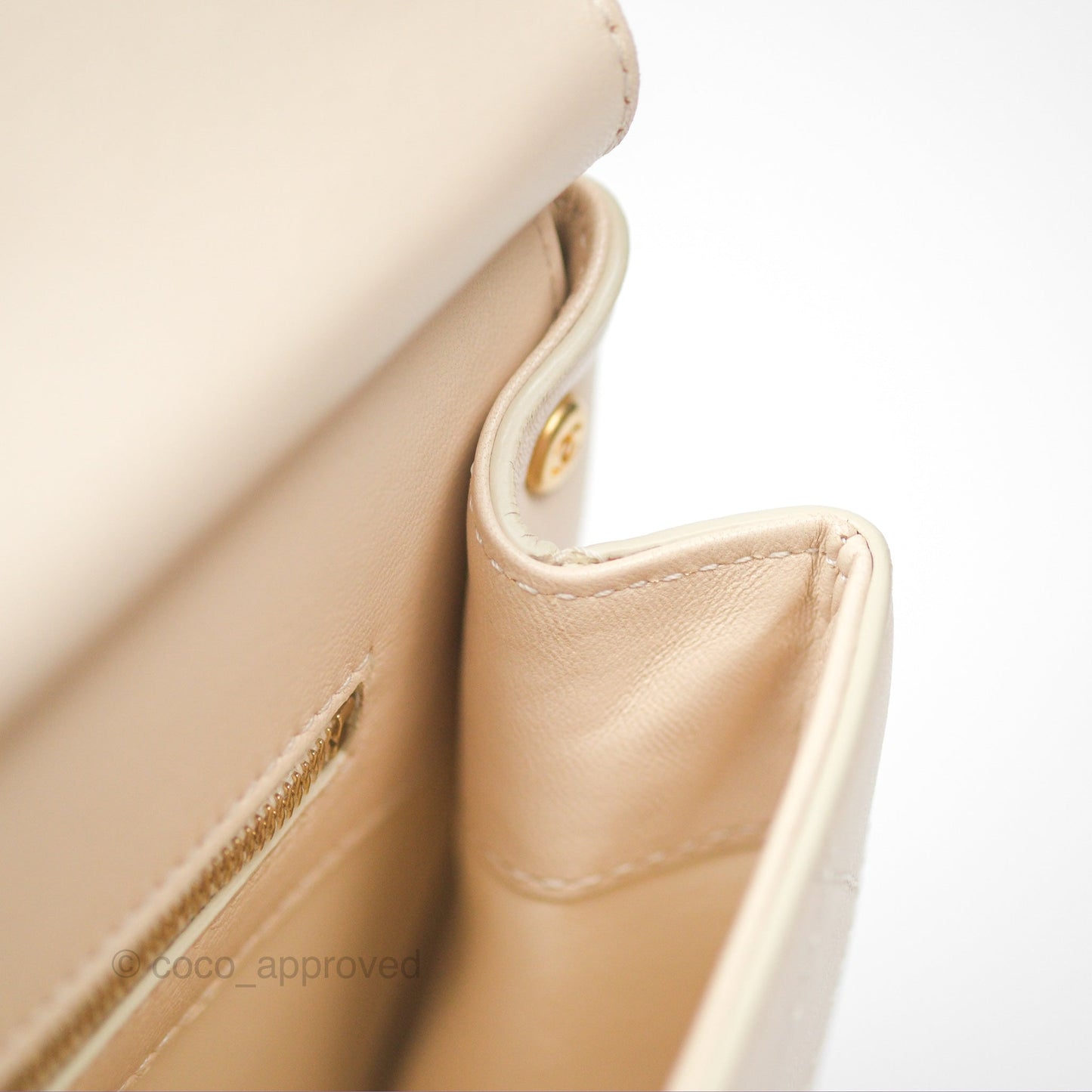 Chanel Small Quilted Coco Luxe Flap Bag Light Beige Calfskin Aged Gold Hardware