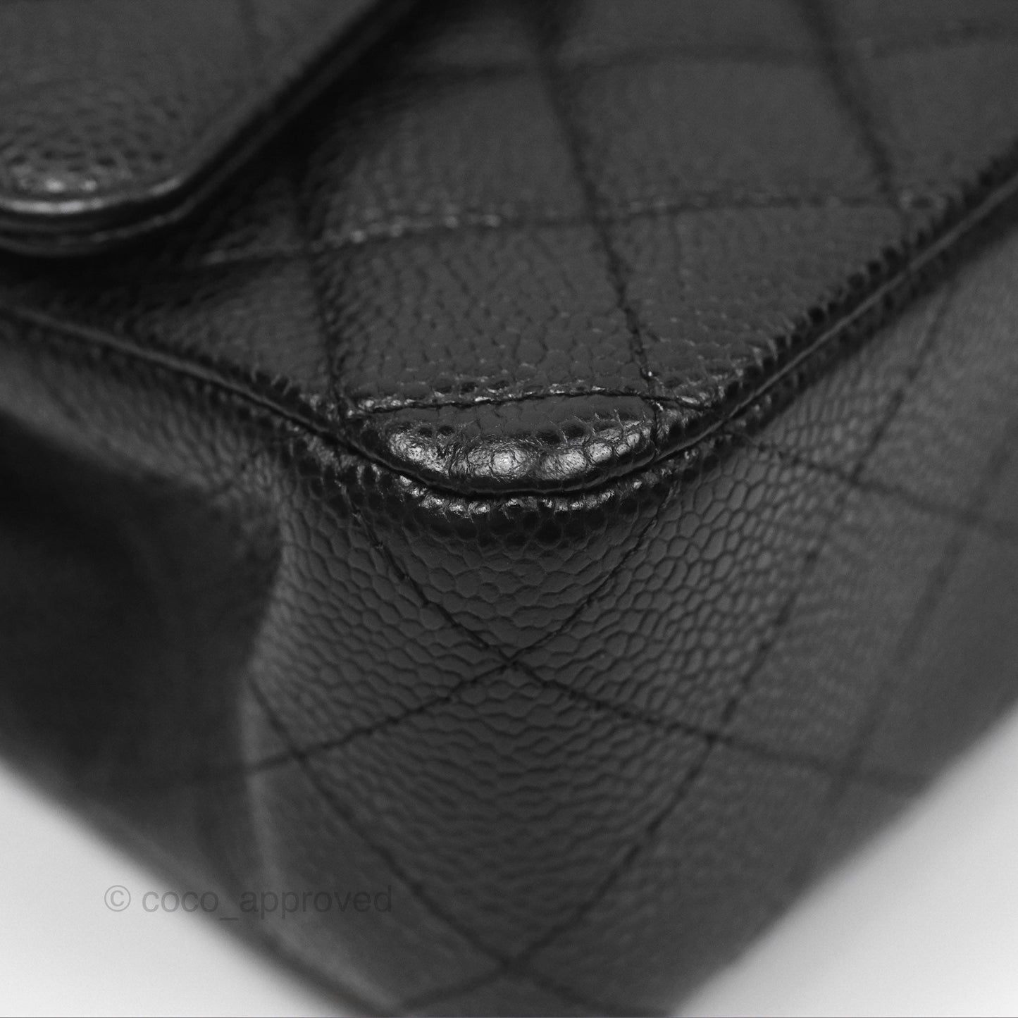 Chanel Classic M/L Medium Flap Quilted Black Caviar Silver Hardware