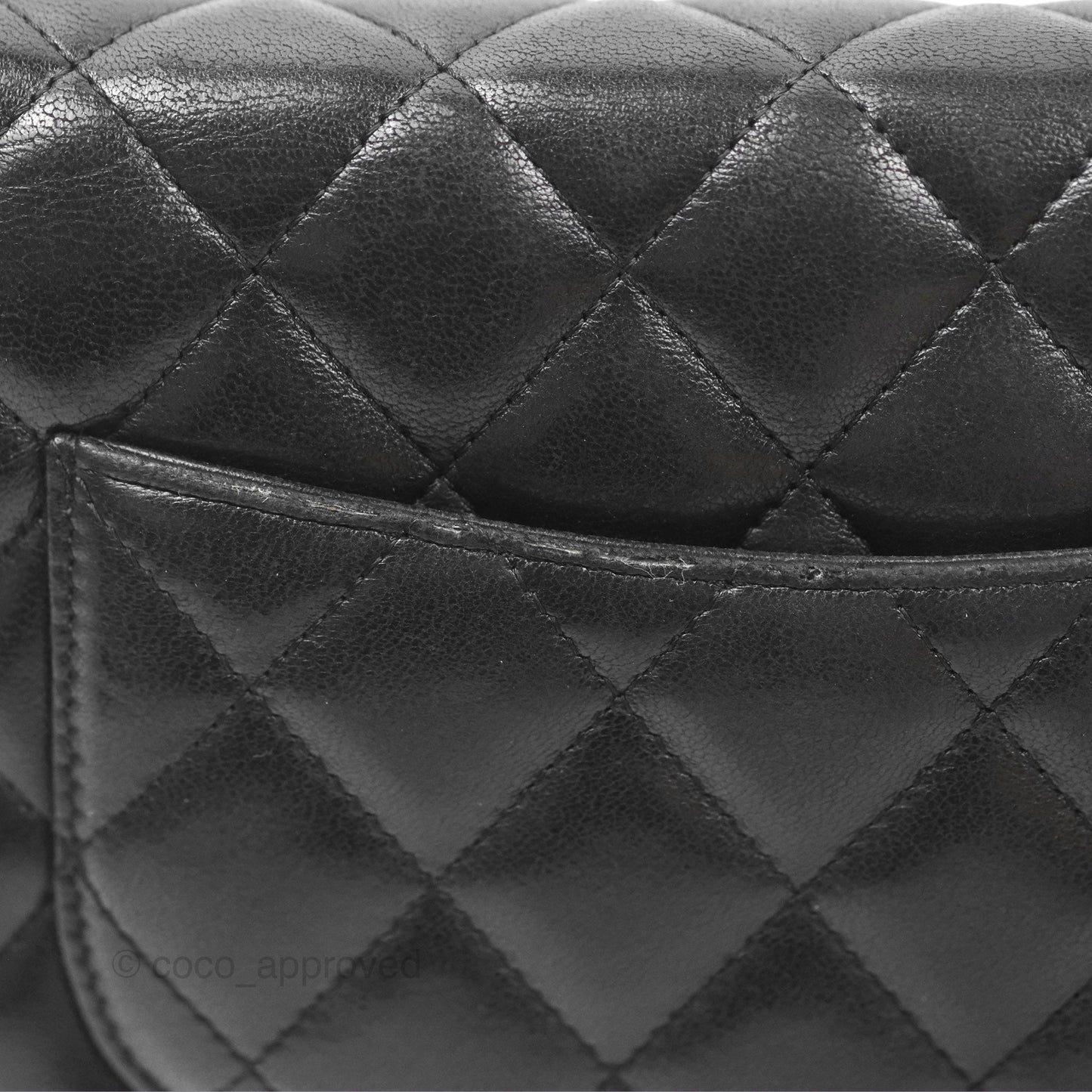 Chanel Quilted Classic Wallet On Chain WOC Black Lambskin Silver Hardware