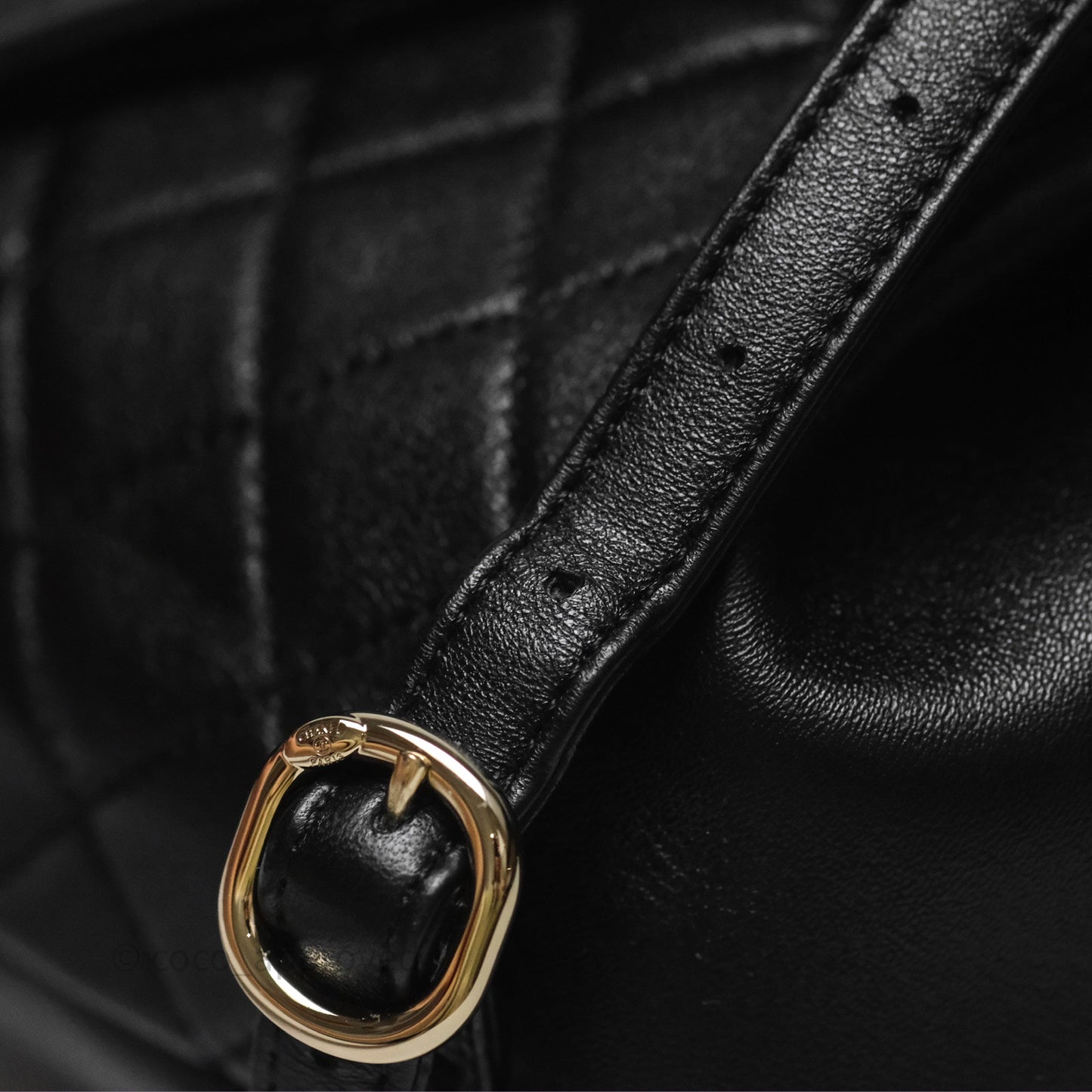 Chanel Small Duma Drawstring Backpack Black Lambskin Gold Hardware