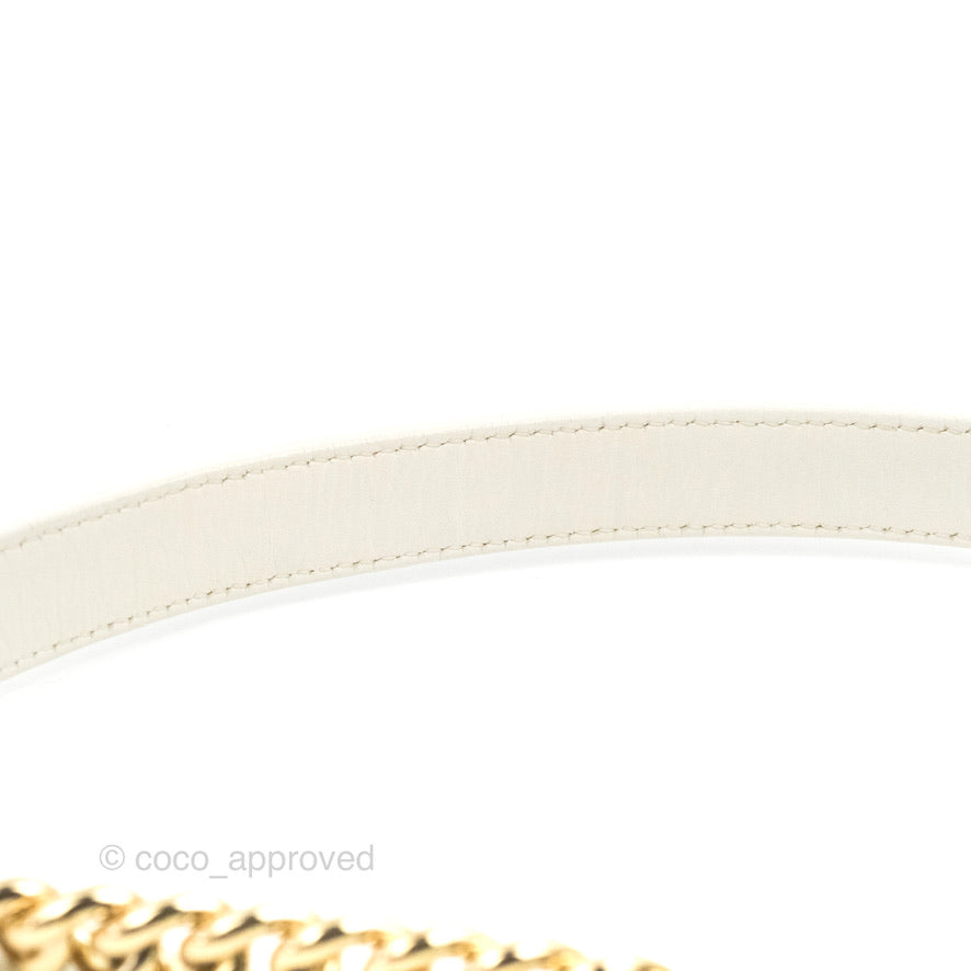 Chanel Medium Boy Bag White Calfskin Gold Hardware