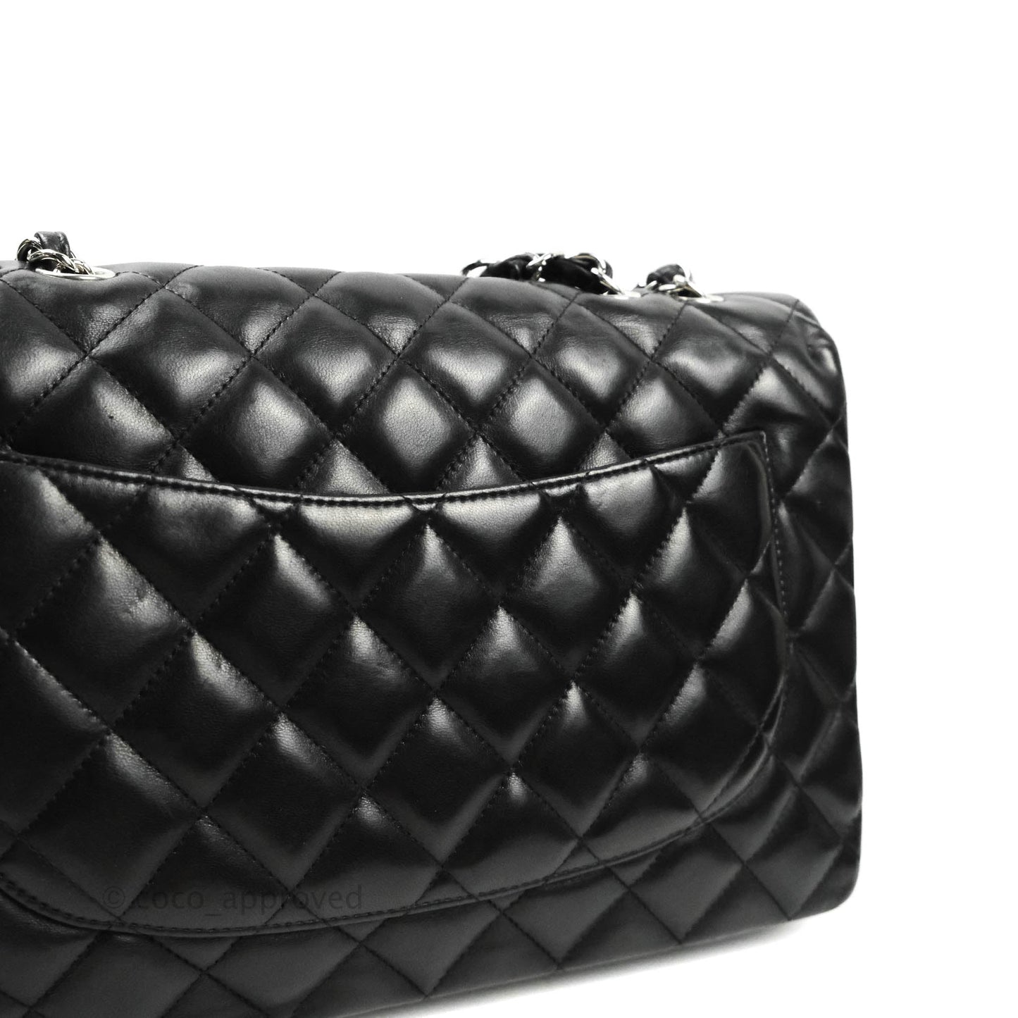 Chanel Jumbo Single Flap Black Lambskin Silver Hardware⁣⁣