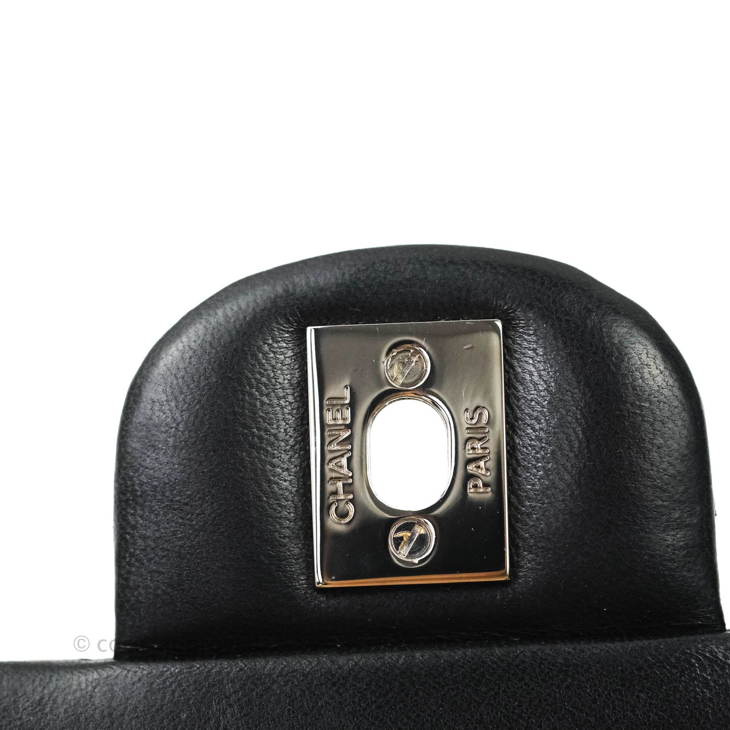 Chanel Vintage M/L Flap Black Lambskin Silver Hardware
