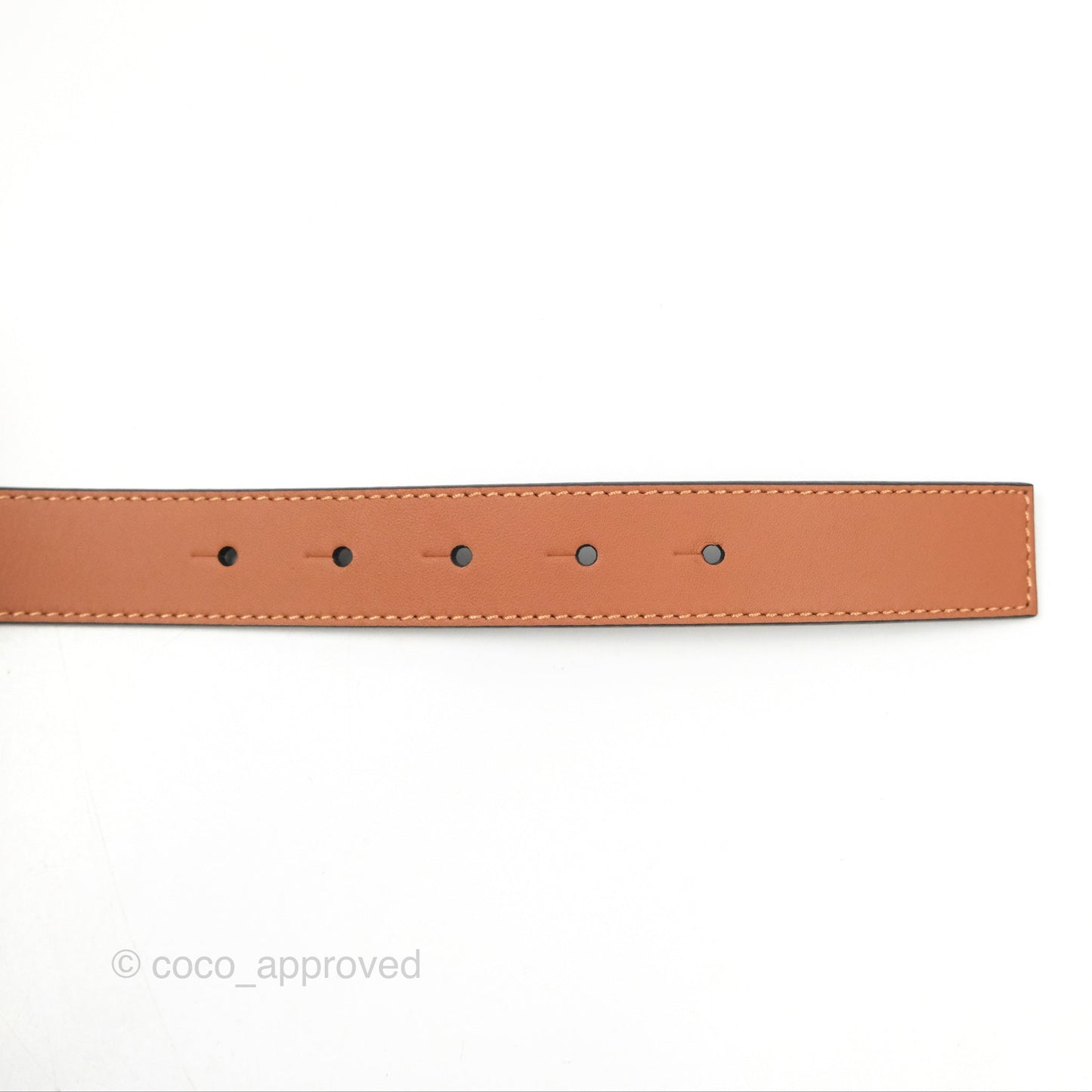 Loewe Anagram Buckle Tan Black Calfskin Reversible Belt Size 75