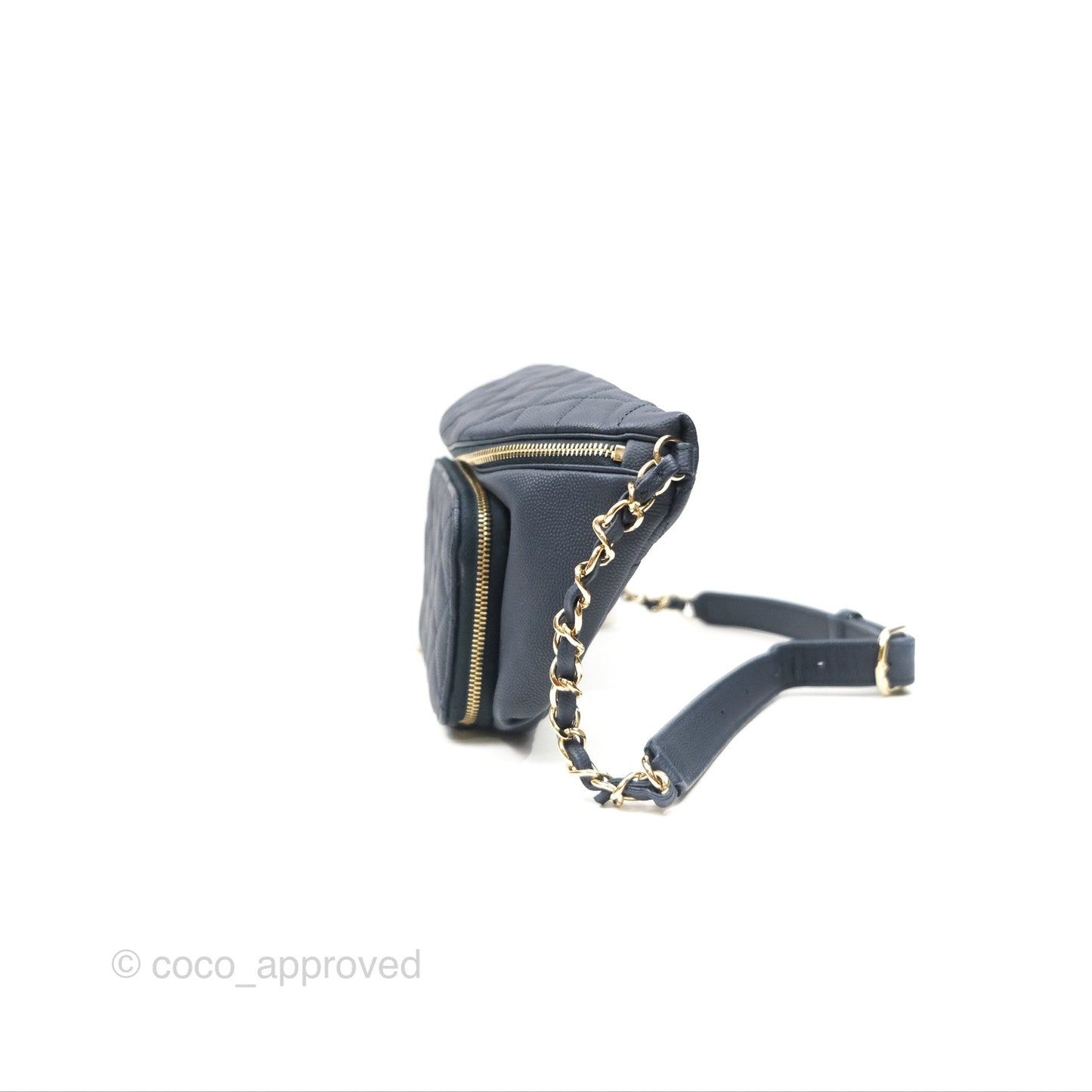 Chanel Business Affinity Waist Belt Bag Navy Caviar Gold Hardware