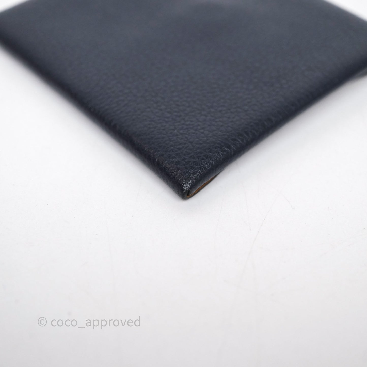 Hermès Bastia Coin Purse Bleu Nuit 2Z/ Caramel 28 Evercolor