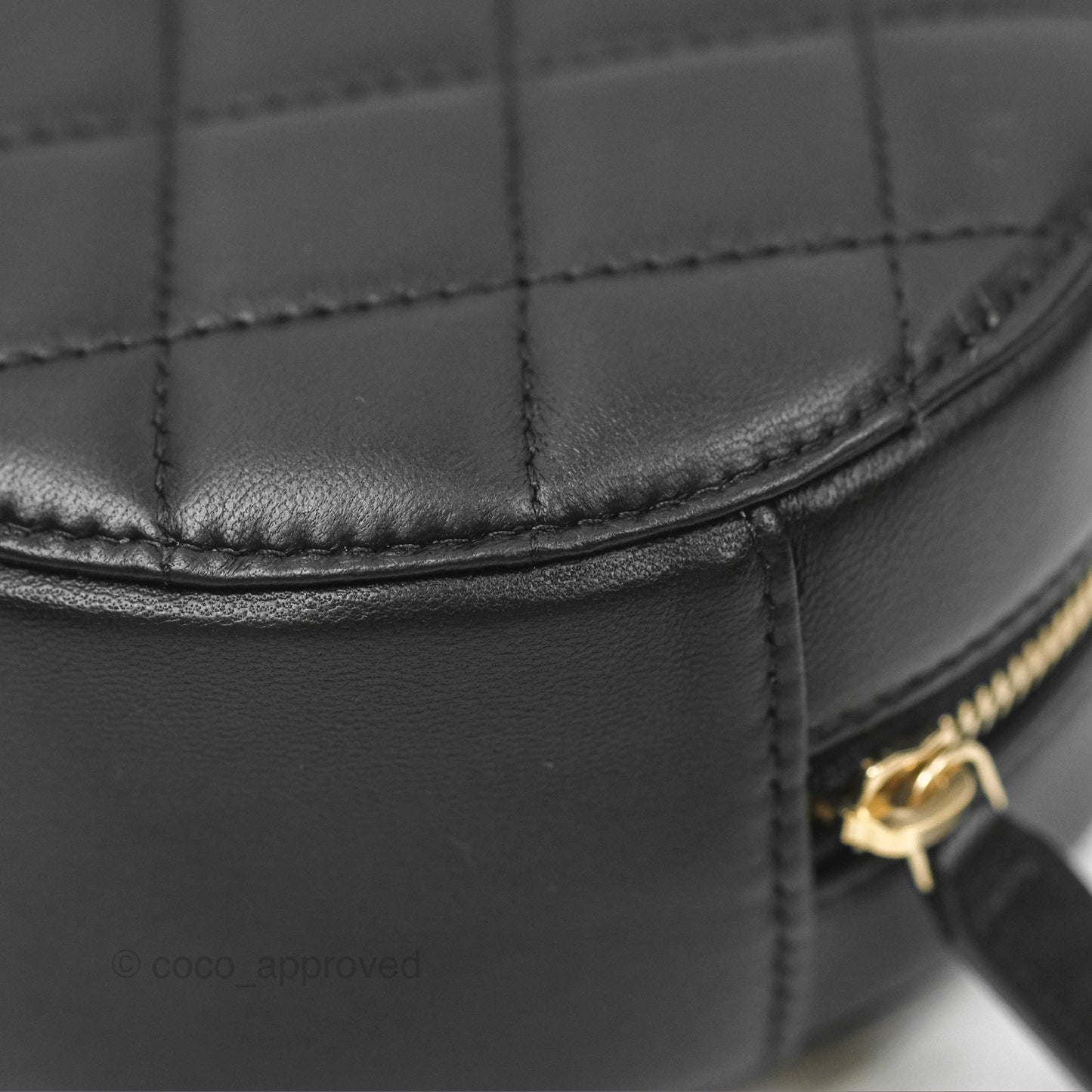 Chanel Quilted Round Pearl Crush Clutch With Chain Black Lambskin Aged Gold Hardware