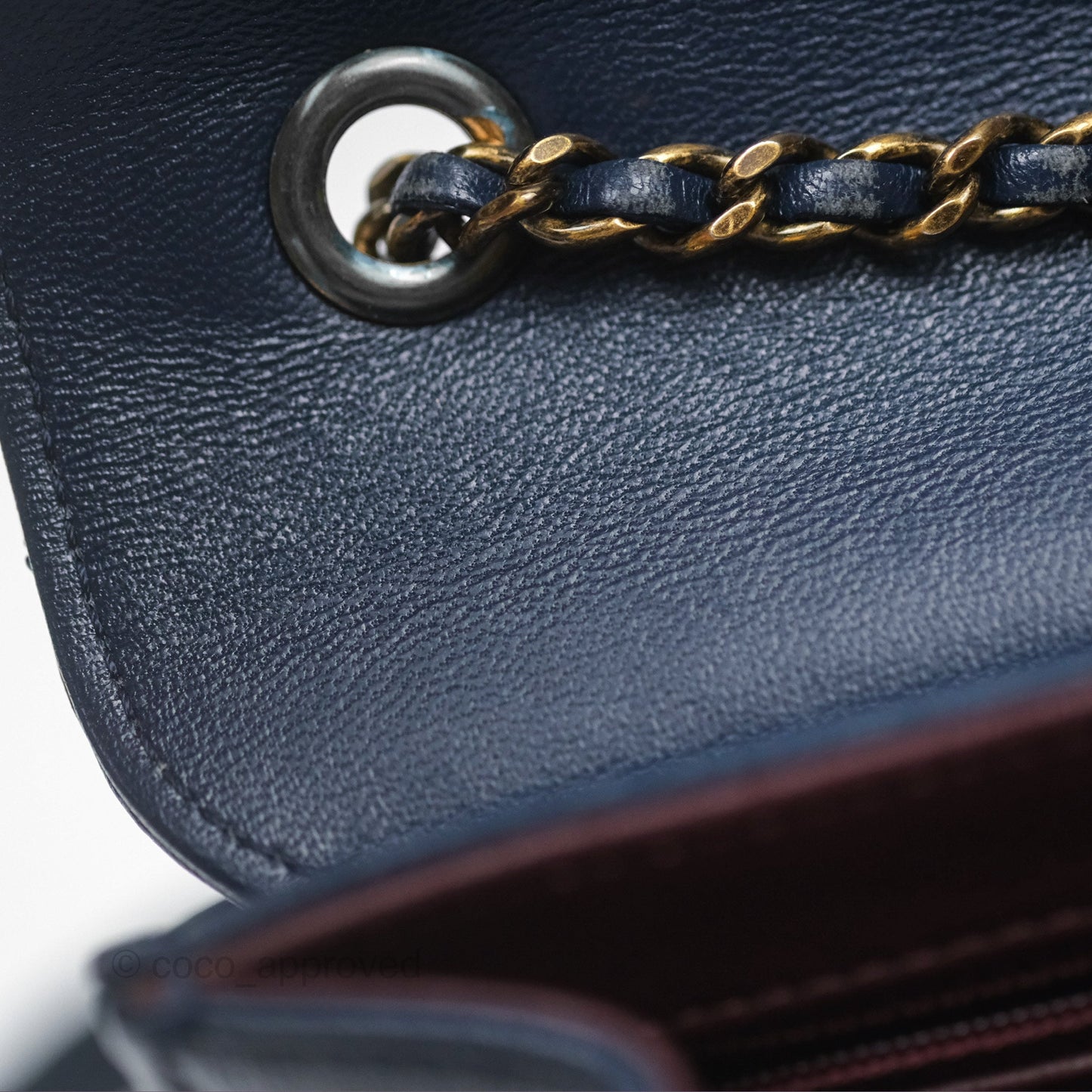 Chanel Beauty Lock Flap Bag Navy Sheepskin Aged Gold Hardware