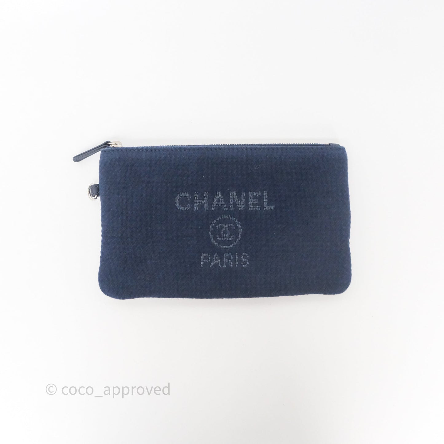 Chanel Large Deauville Navy Canvas Silver Hardware