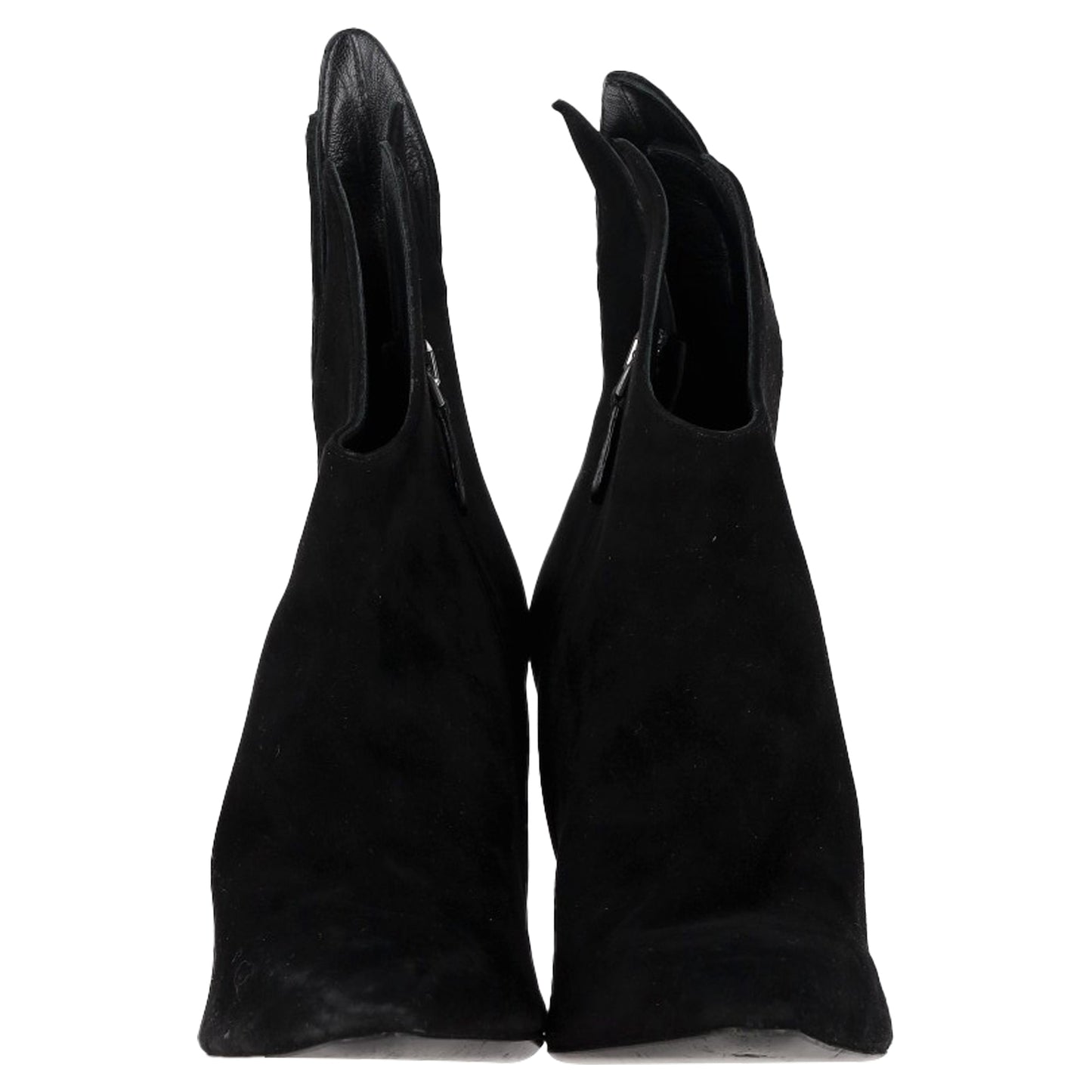 Luxury Bottega Veneta Flame Heeled Ankle Boots in Black Suede