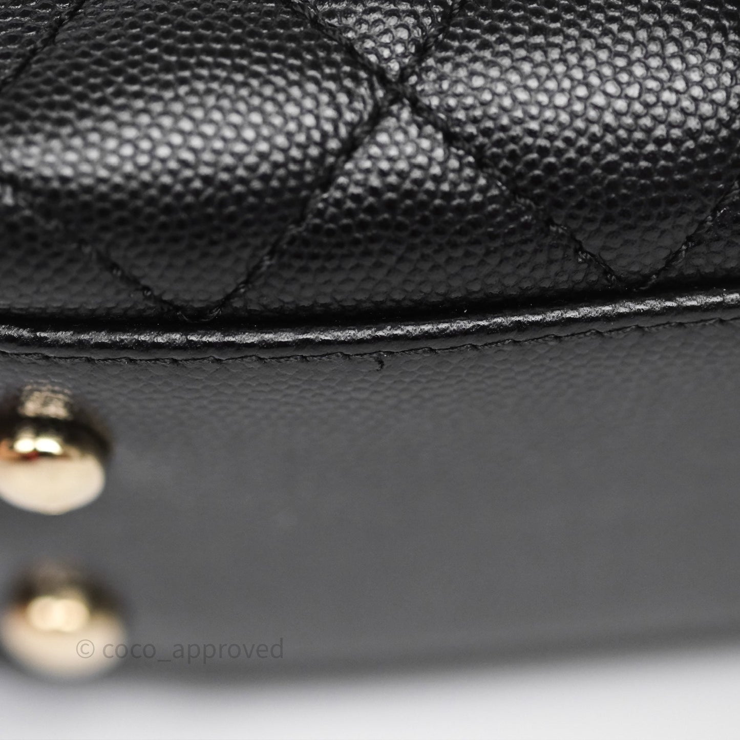 Chanel Mini Coco Handle Quilted Black Caviar Gold Hardware