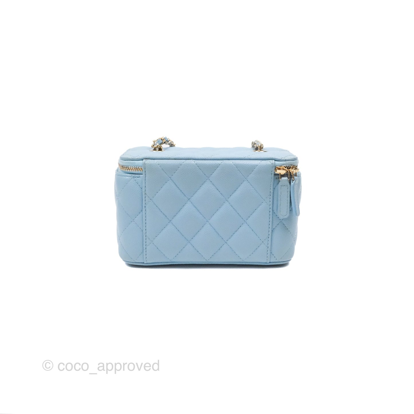 Chanel Classic Vanity With Chain Blue Caviar Gold Hardware