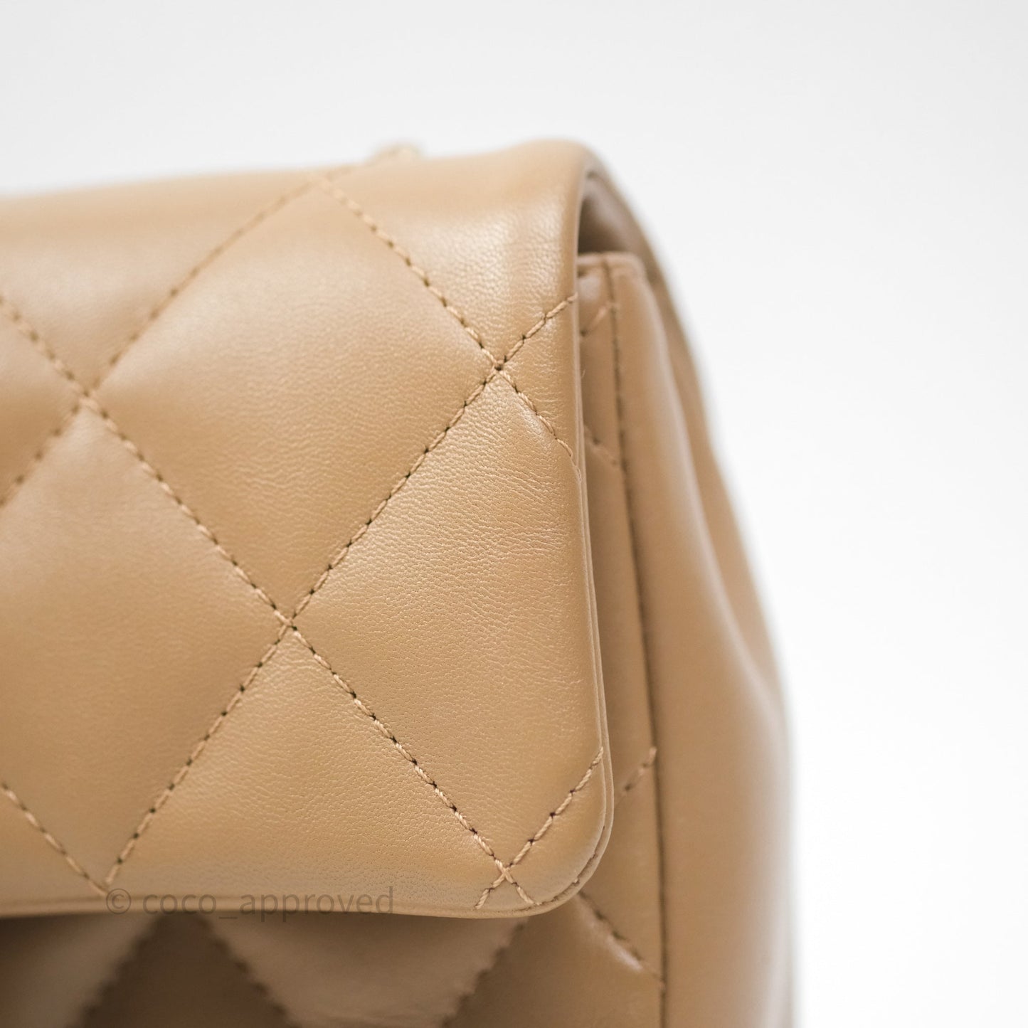 Chanel Mini Flap Bag With Heart CC Charm Dark Beige Lambskin Aged Gold Hardware