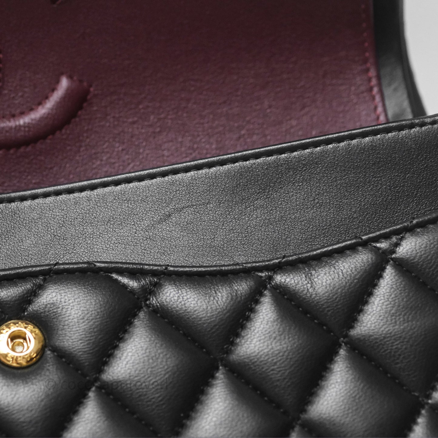 Chanel Classic M/L Medium Flap Quilted Black Lambskin Gold Hardware