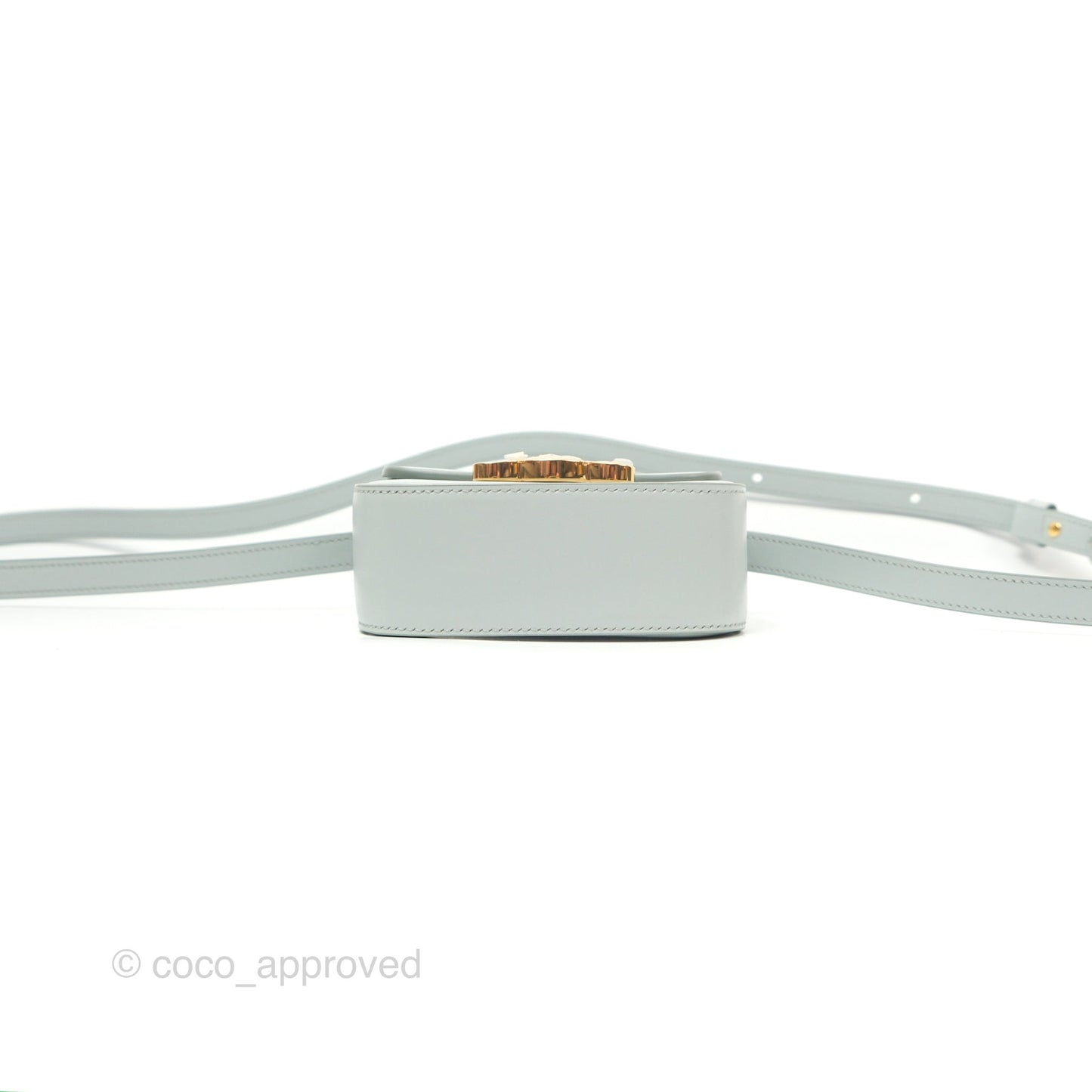 Celine Mini Claude Triomphe Bag Shiny Calfskin Soft Blue