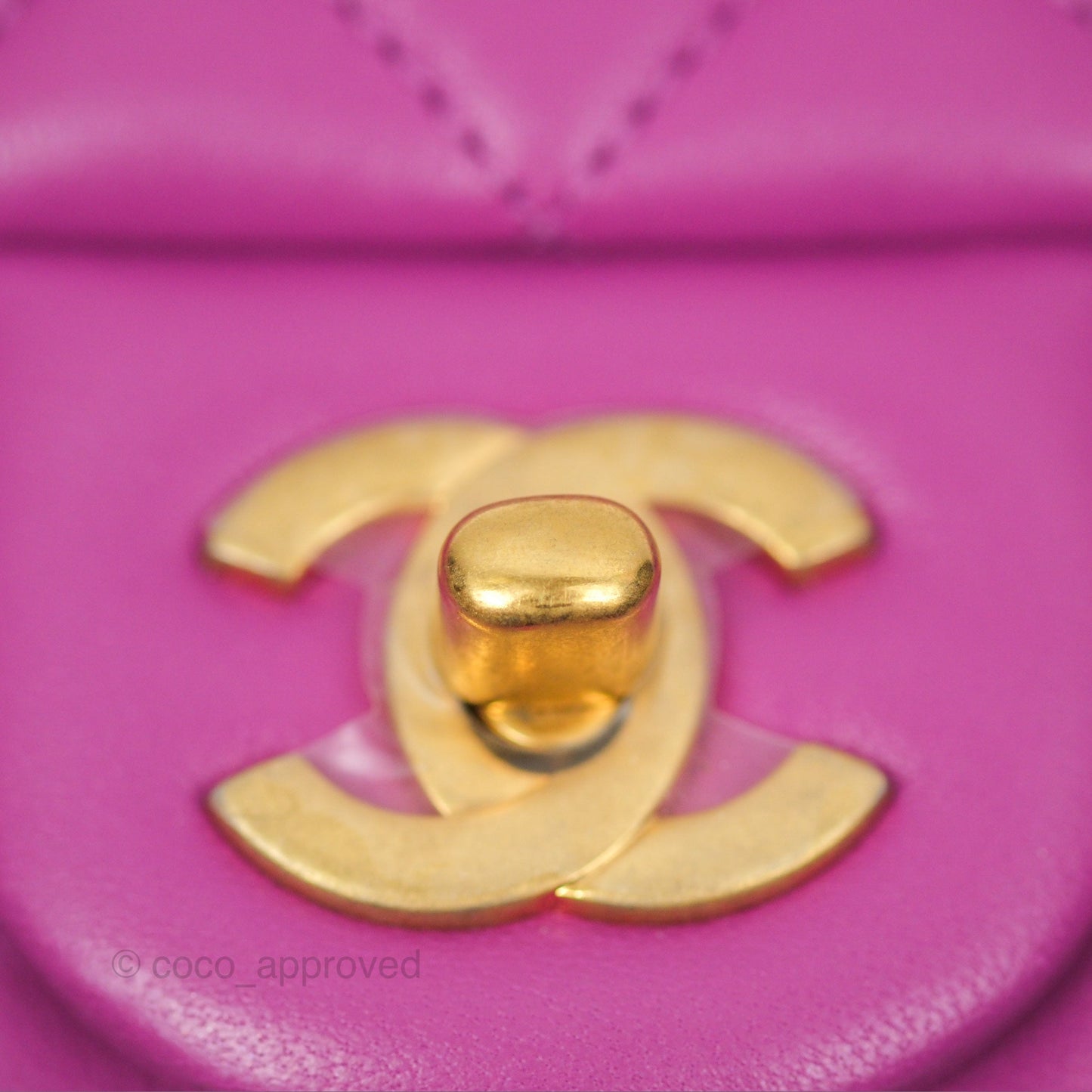 Chanel Mini Rectangular Pearl Crush Quilted Purple Lambskin Aged Gold Hardware