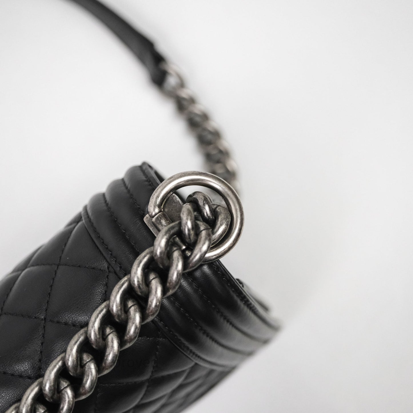 Chanel Medium Boy Quilted Black Lambskin Ruthenium Hardware