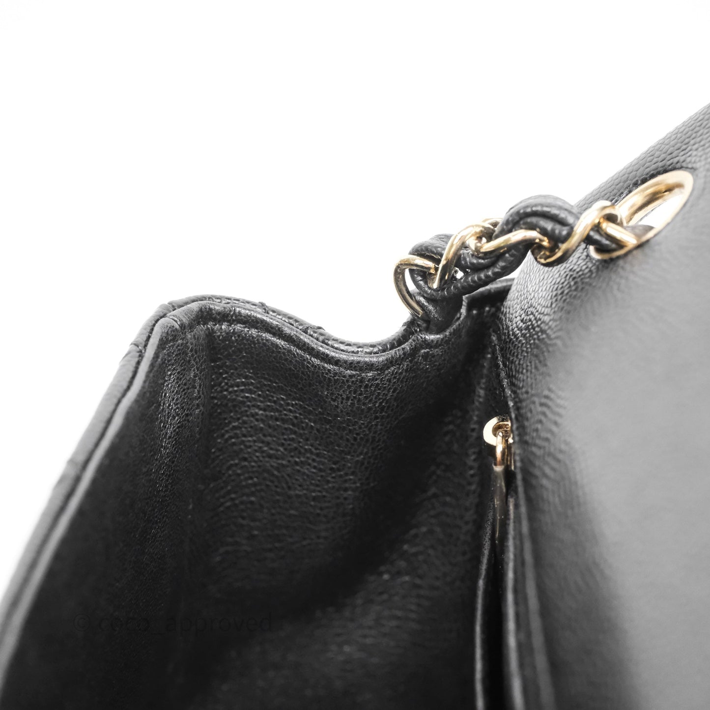 Chanel Mini Square Black Caviar Gold Hardware
