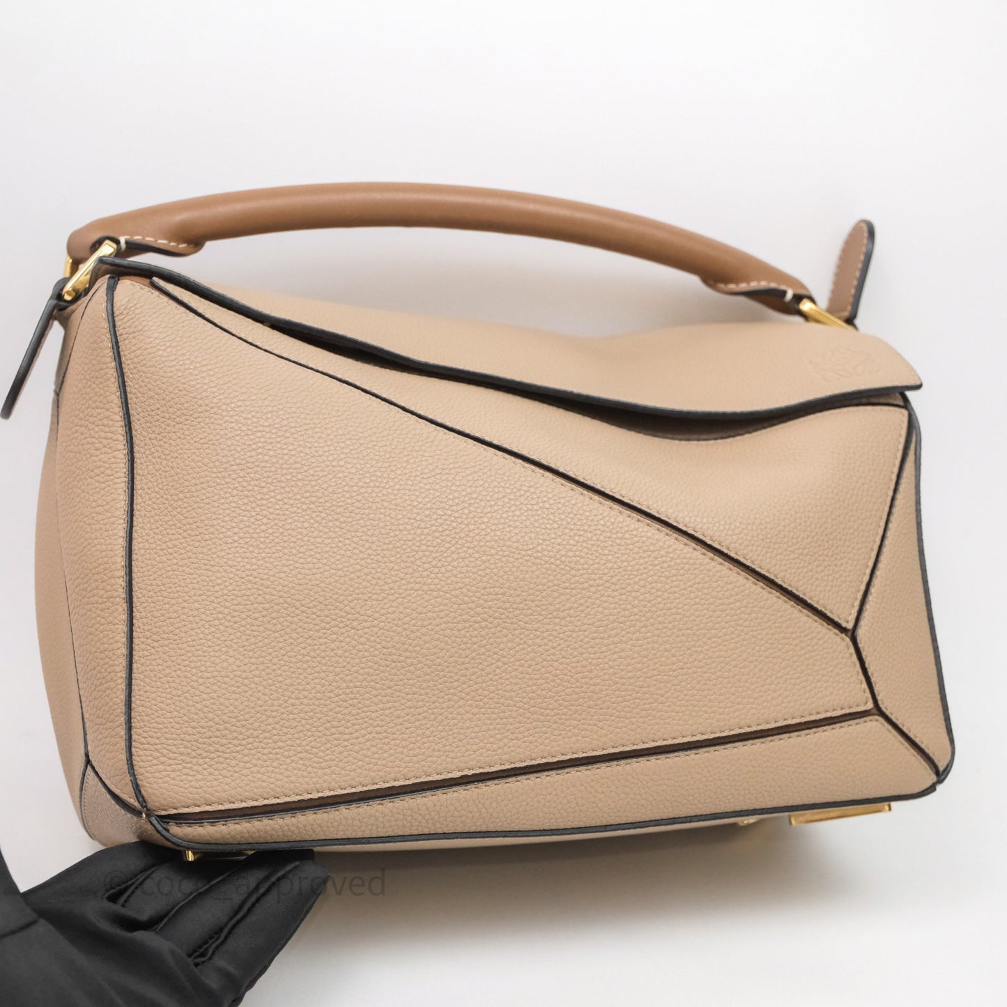 Loewe Medium Puzzle Bag Sand Mink Grained Calfskin