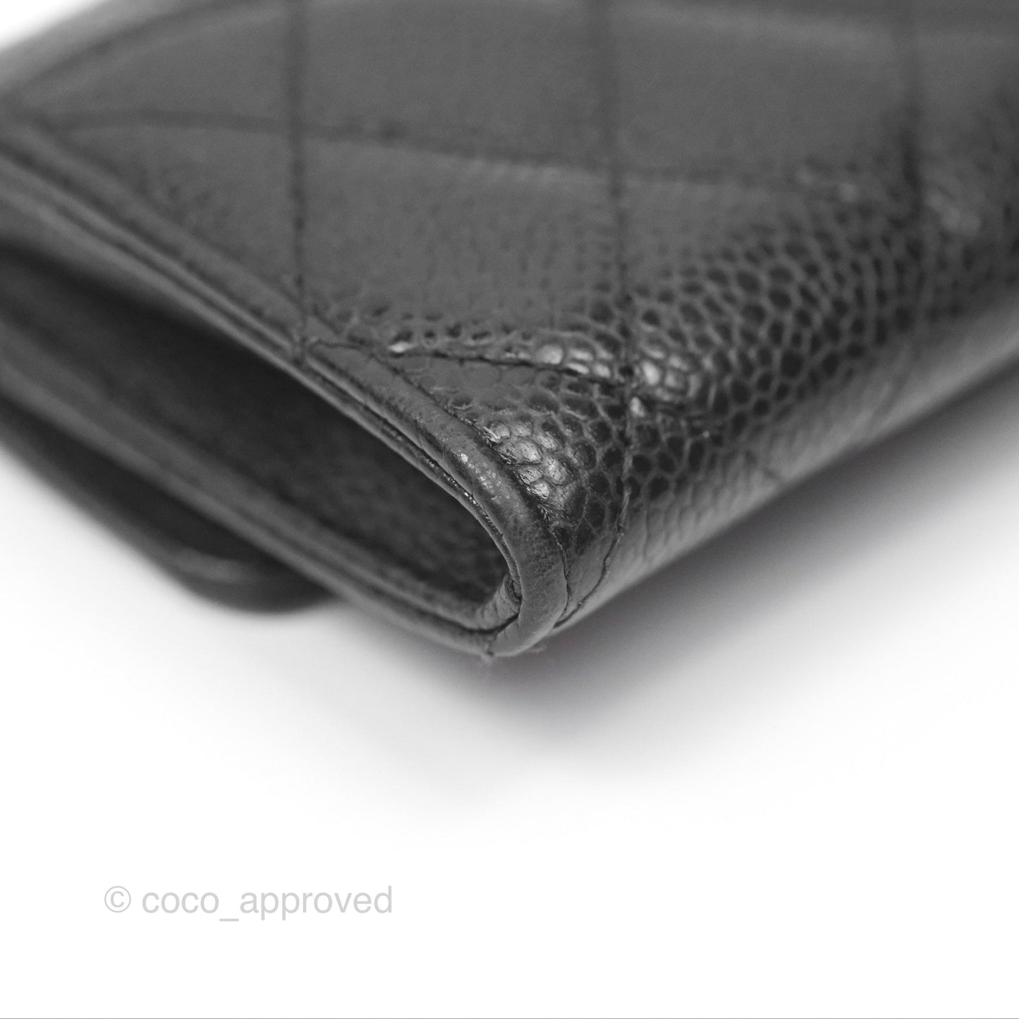 Chanel Quilted Flap Card Holder Black Caviar Gold Hardware