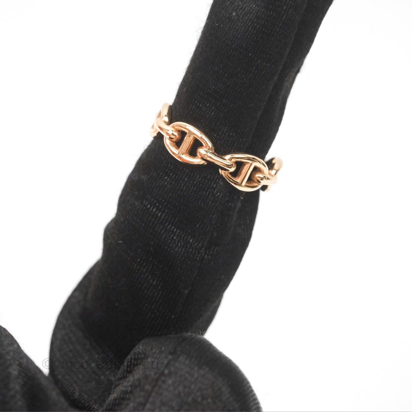 Hermès Chaine d'Ancre Enchainee Band Ring PM Rose Gold 55