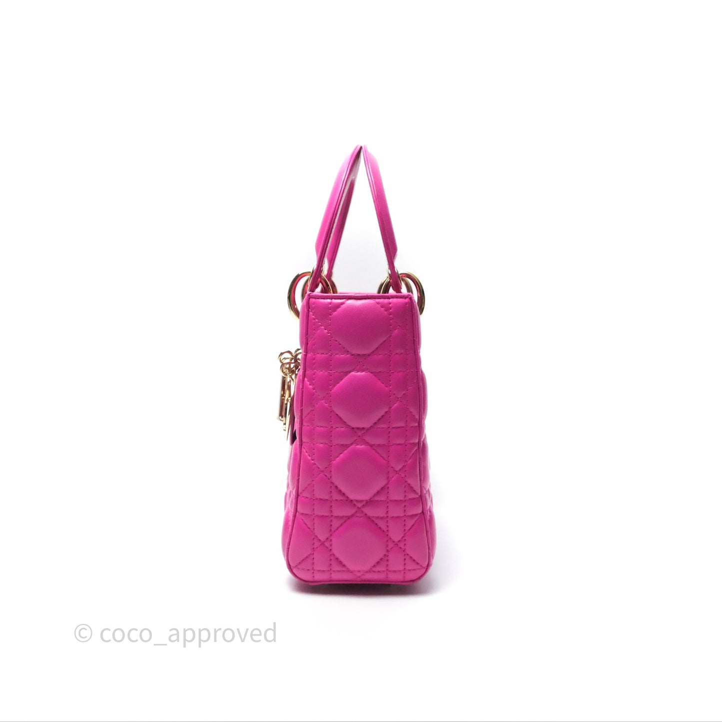 Christian Dior Small Lady Dior My ABCDior Magenta Cannage Lambskin