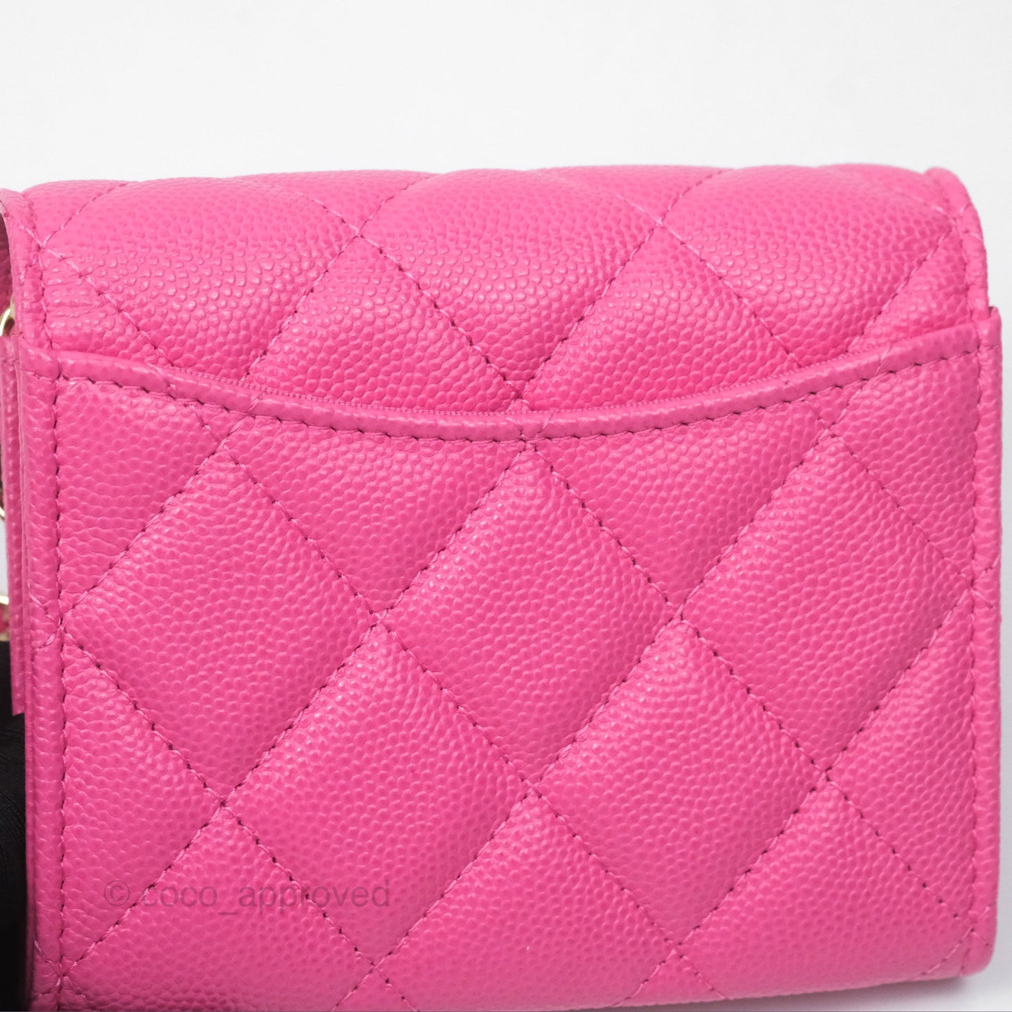 Chanel Mini Wallet With Chain Pink Caviar Gold Hardware