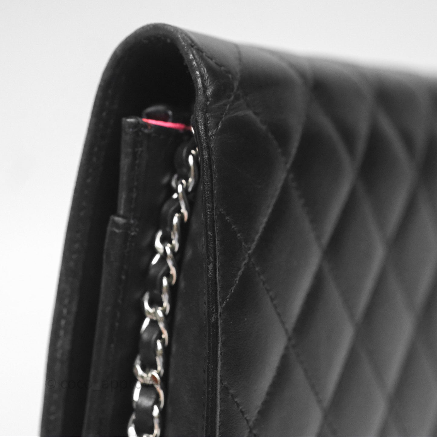 Chanel Quilted Wallet on Chain WOC Cambon Black Calfskin Silver Hardware