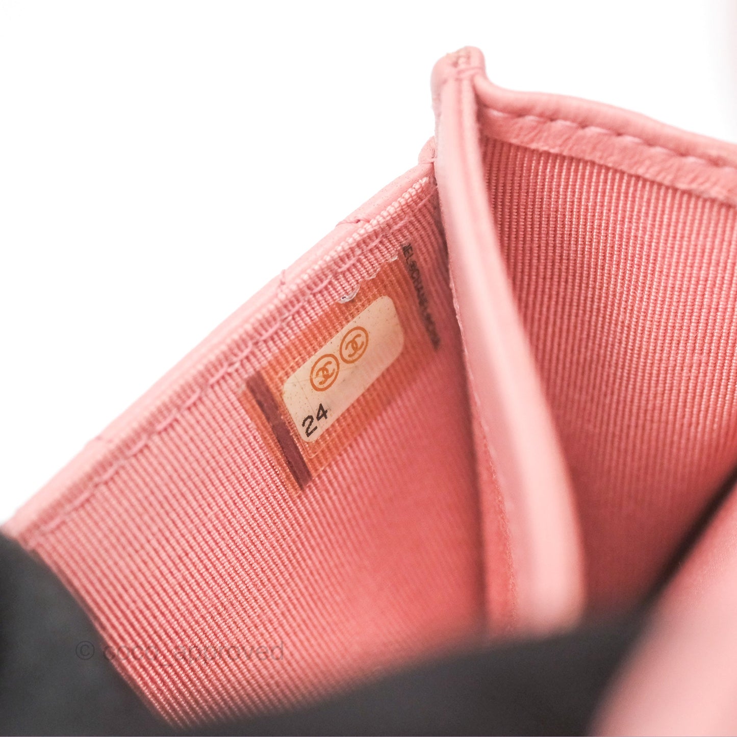 Chanel Classic Flap Card Holder Quilted Pink Lambskin Gold Hardware