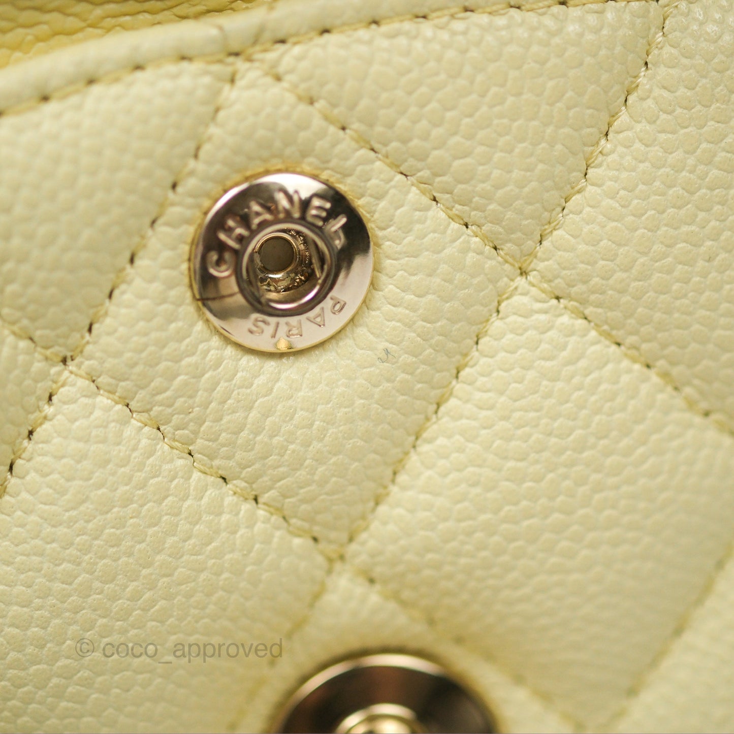Chanel Small Classic Flap Quilted Yellow Caviar Gold Hardware