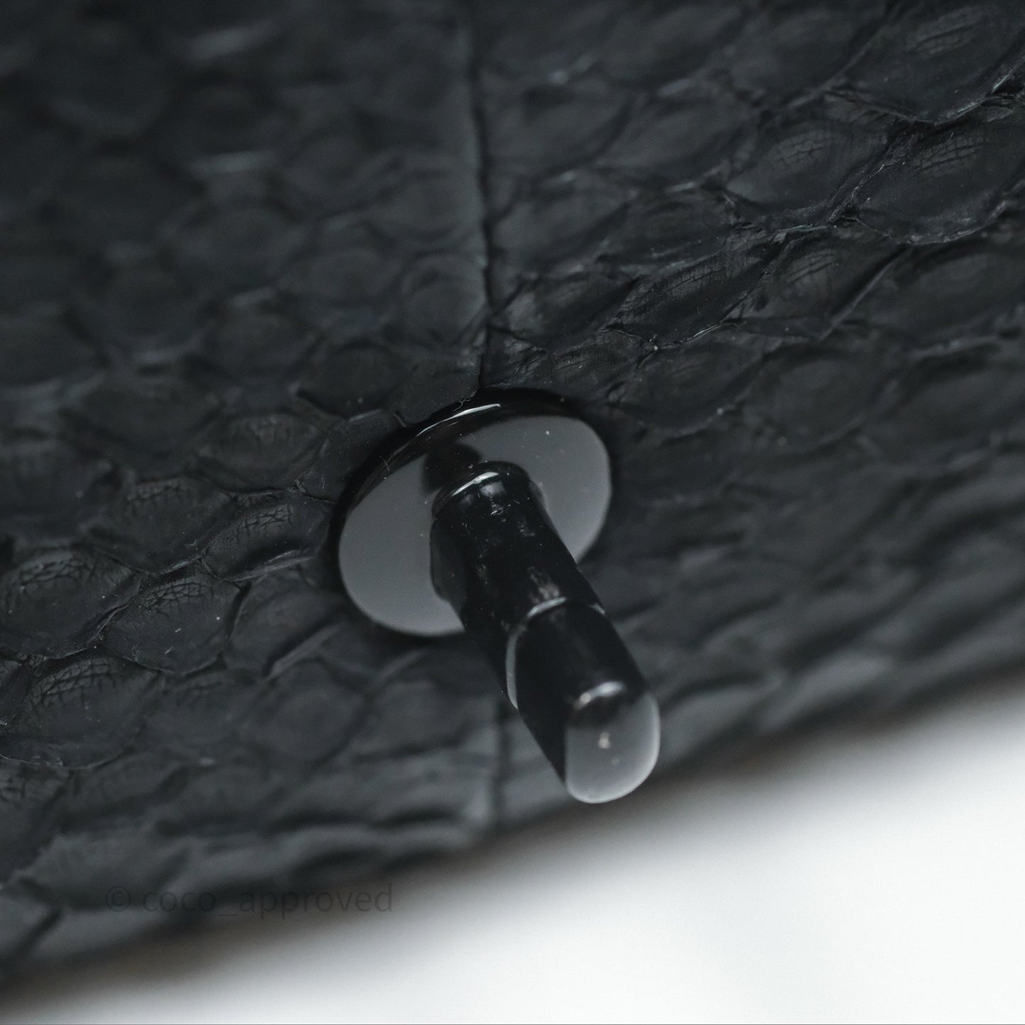 Chanel Classic M/L Medium Flap So Black Python Black Hardware