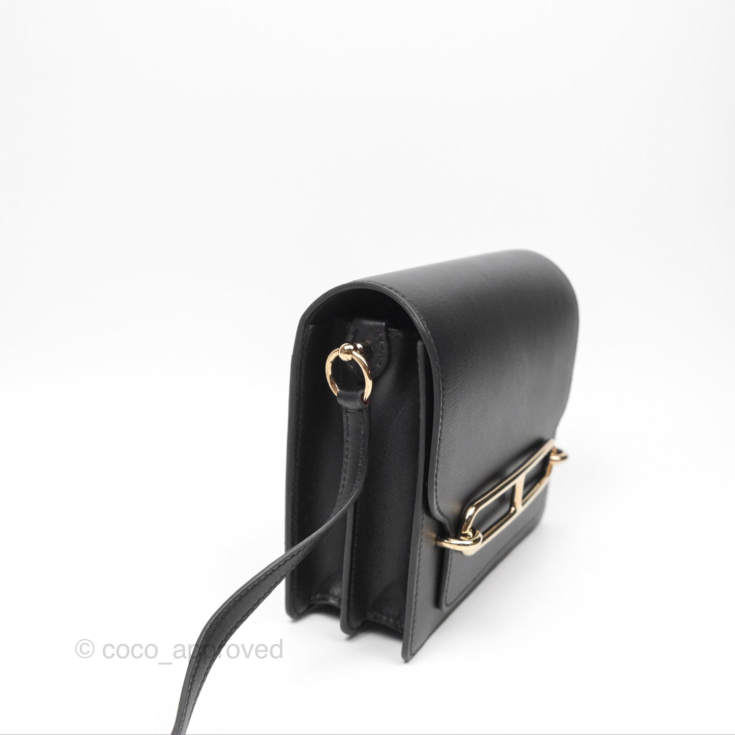 Hermès Roulis Mini 18 Black Noir 89 Veau Evergrain Permabrass Hardware