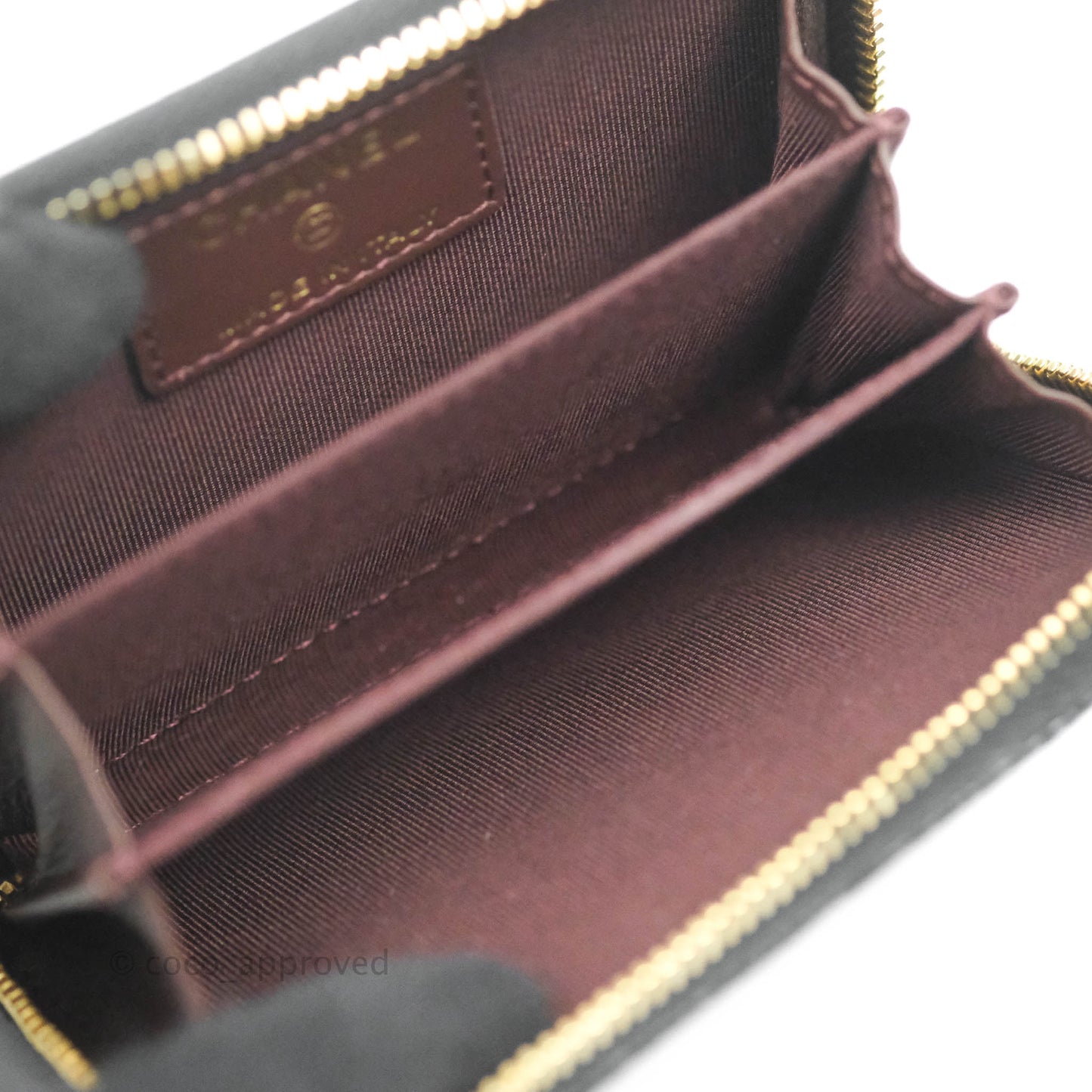 Chanel Classic Zipped Coin Purse Black Caviar Gold Hardware