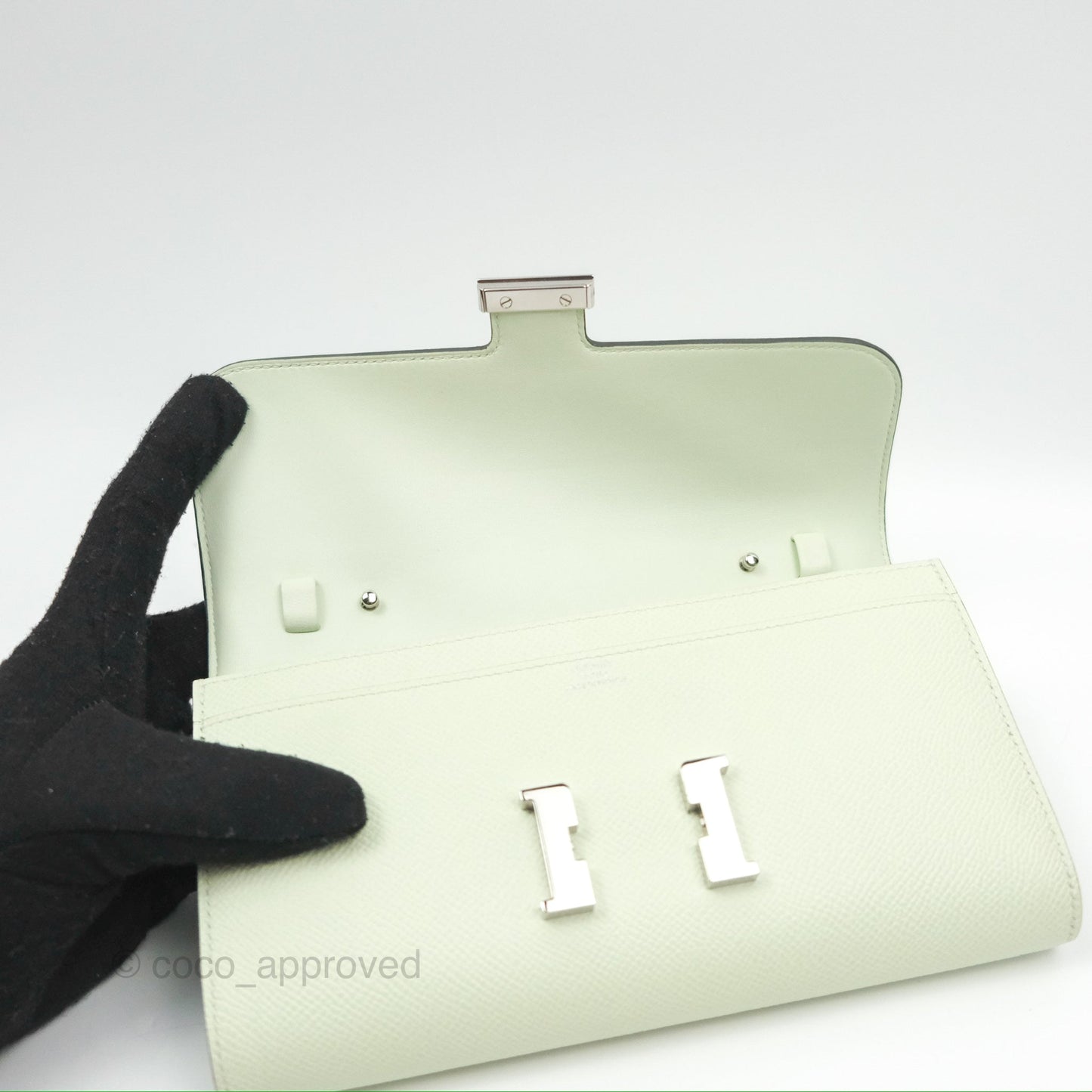 Hermès Constance To Go Wallet Vert Fizz Epsom Palladium Hardware