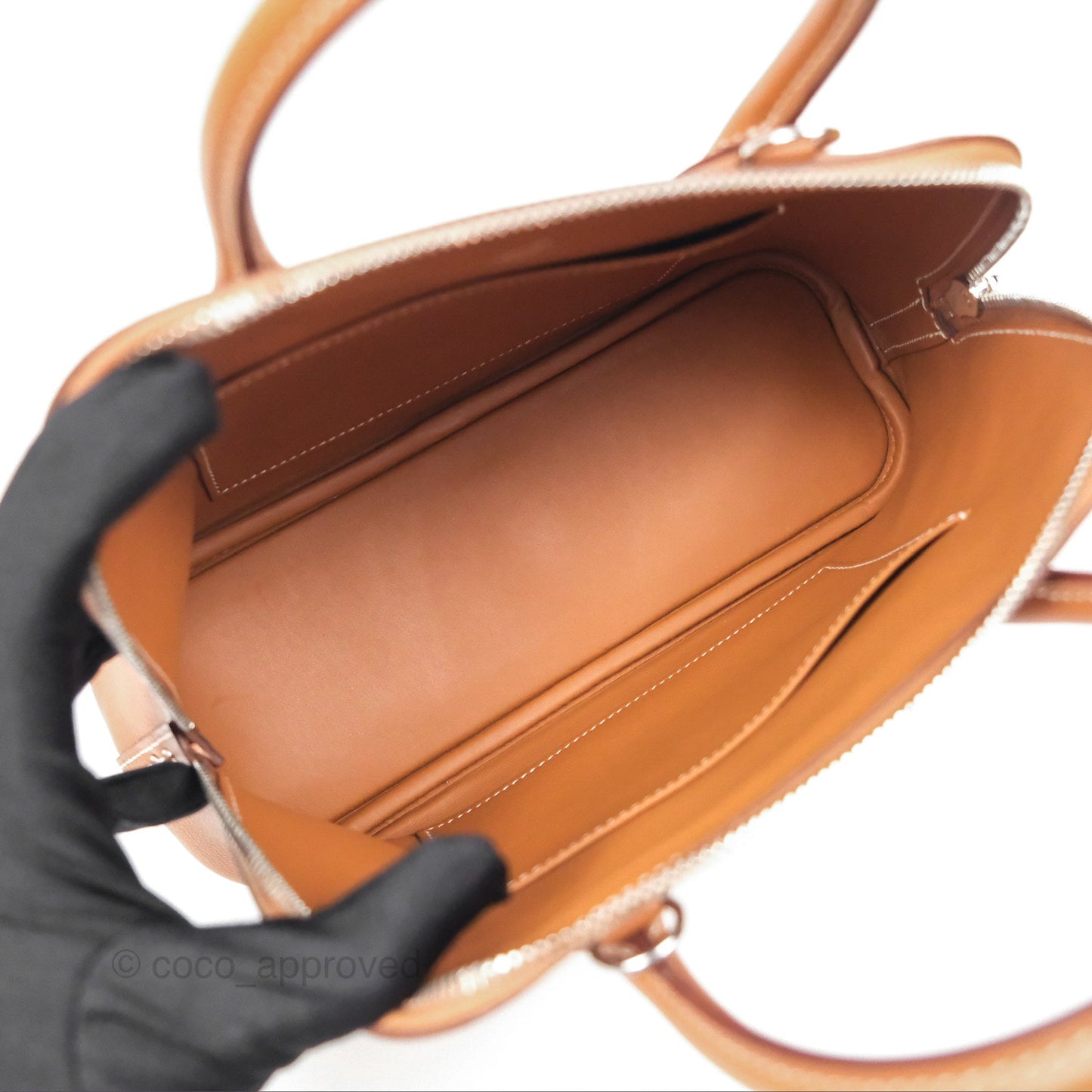 Hermès Bolide 1923 25 Gold 37 Evercolor Palladium Hardware
