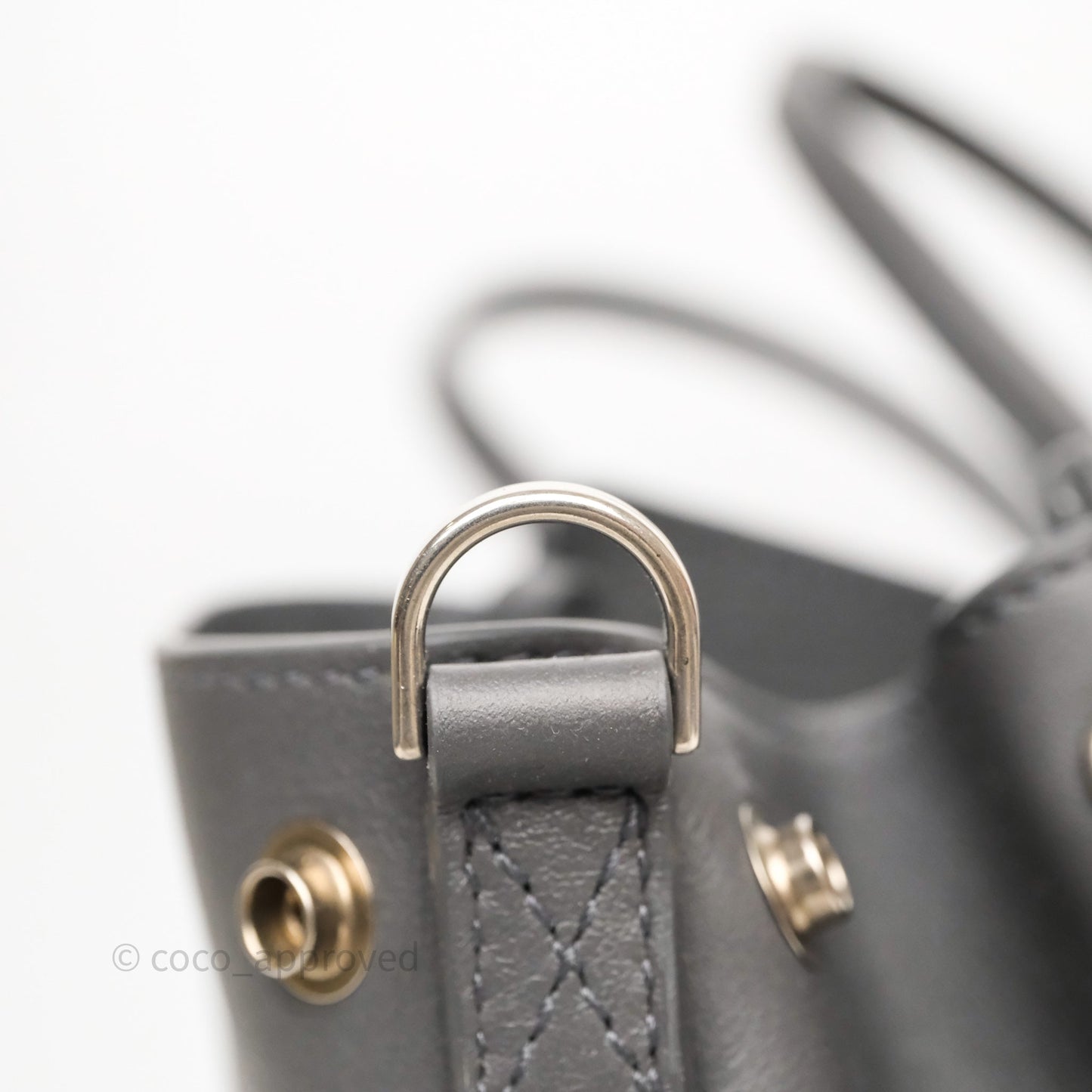 Balenciaga Small Bel Air Carry All Bag Grey Calfskin Silver Hardware