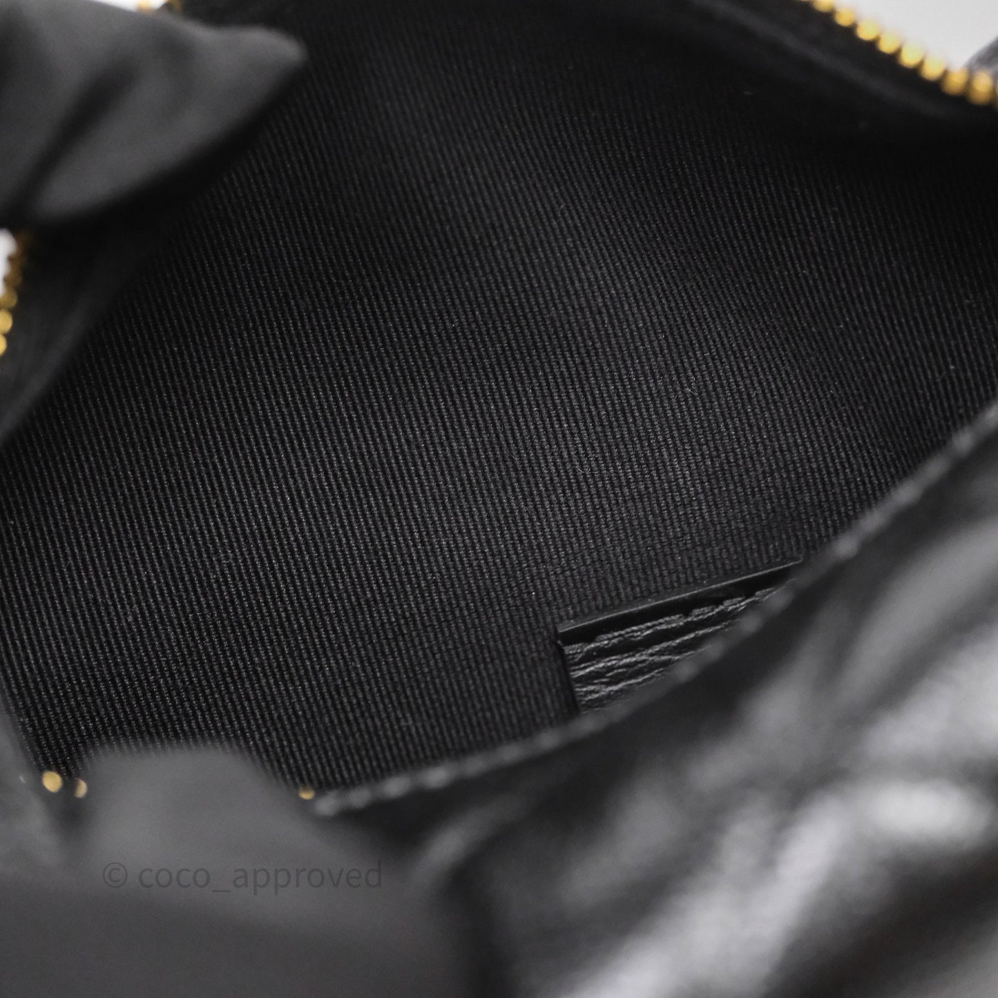 Chanel Quilted Polly Pocket Hobo Bag Caviar Black Gold Hardware