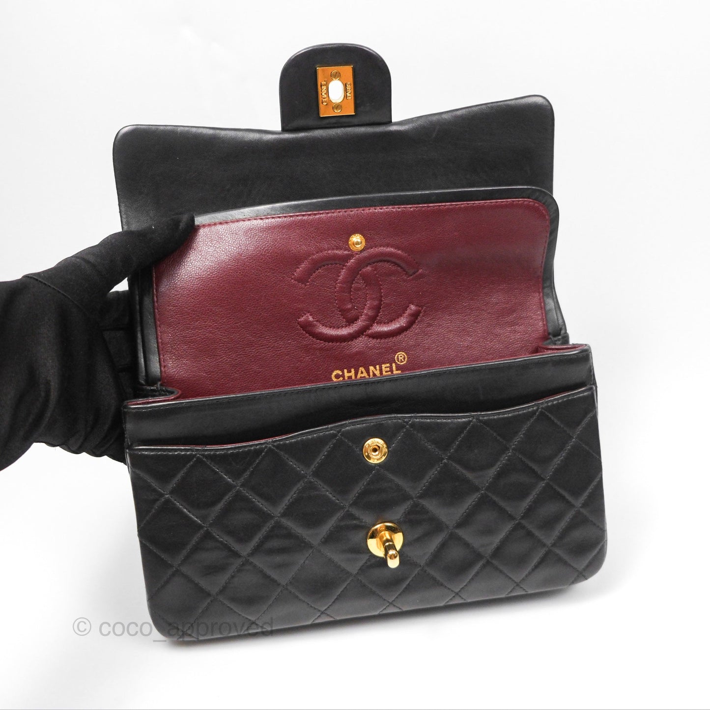 Chanel Classic Vintage Small Flap Black Lambskin 24K Gold Hardware