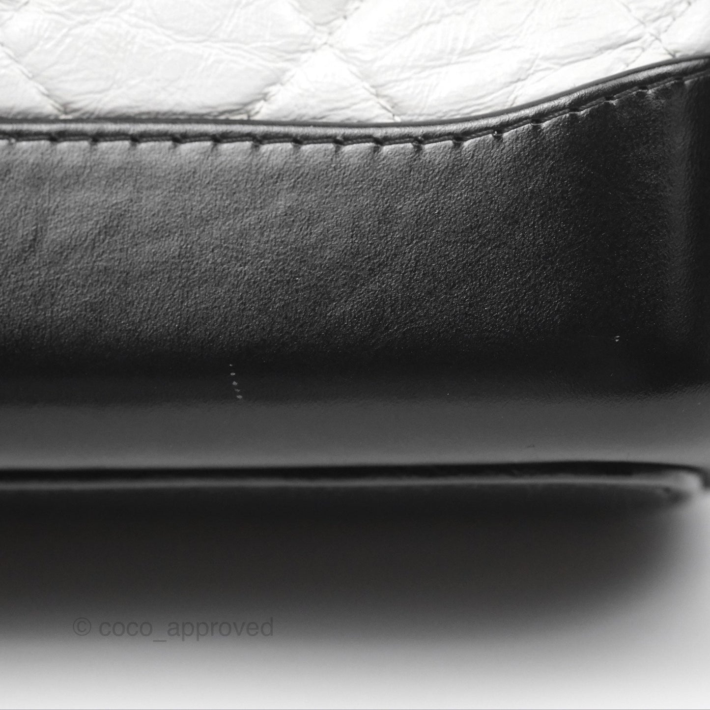 Chanel Small Gabrielle Hobo Quilted Black White Aged Calfskin