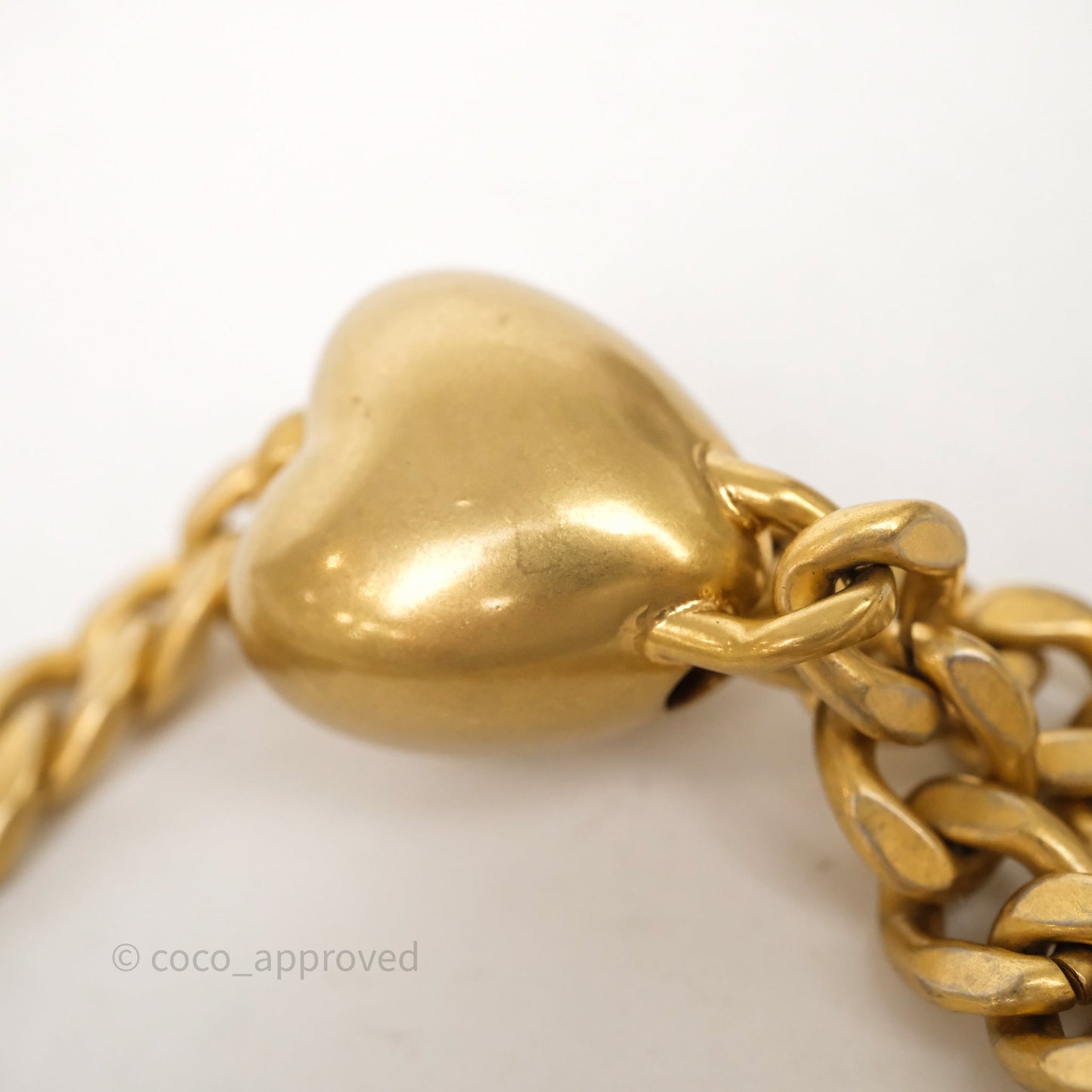 Chanel Heart Crush Mini Flap Bag White Caviar Aged Gold Hardware