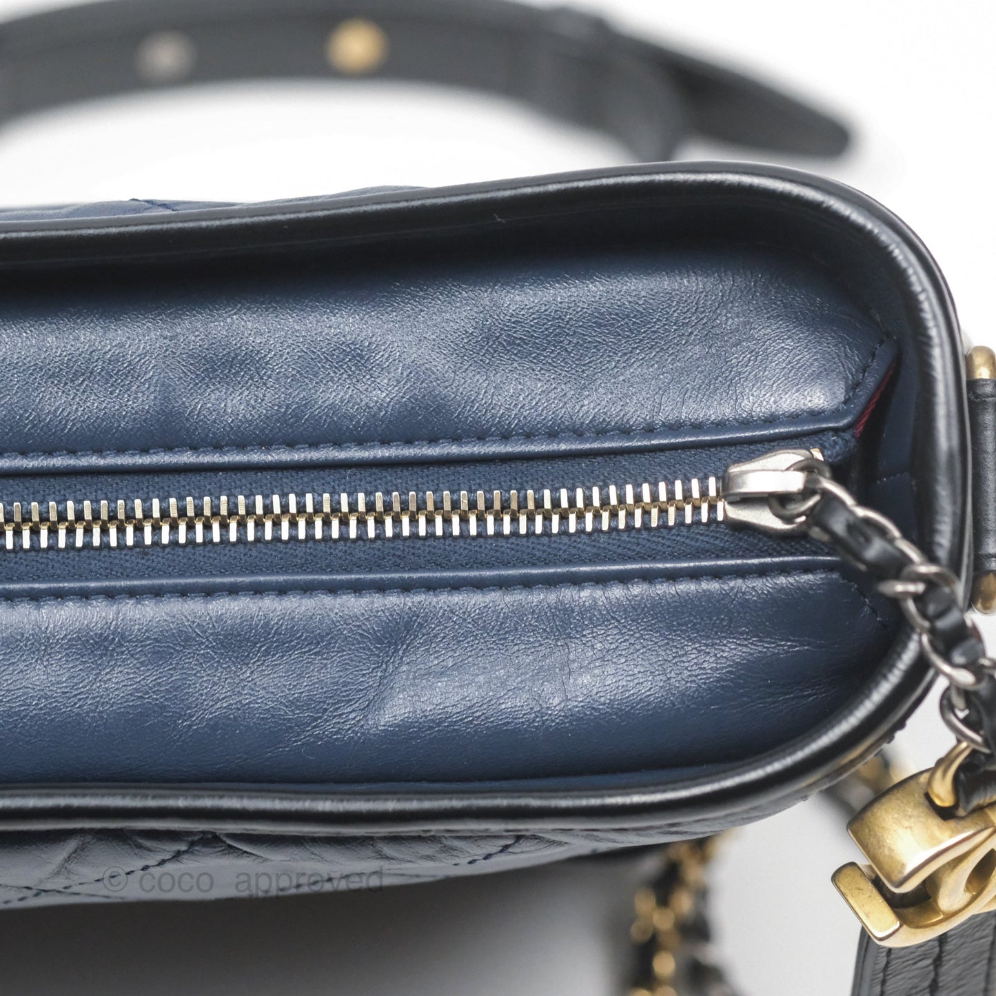 Chanel New Medium Gabrielle Hobo Quilted Navy Black Aged Calfskin