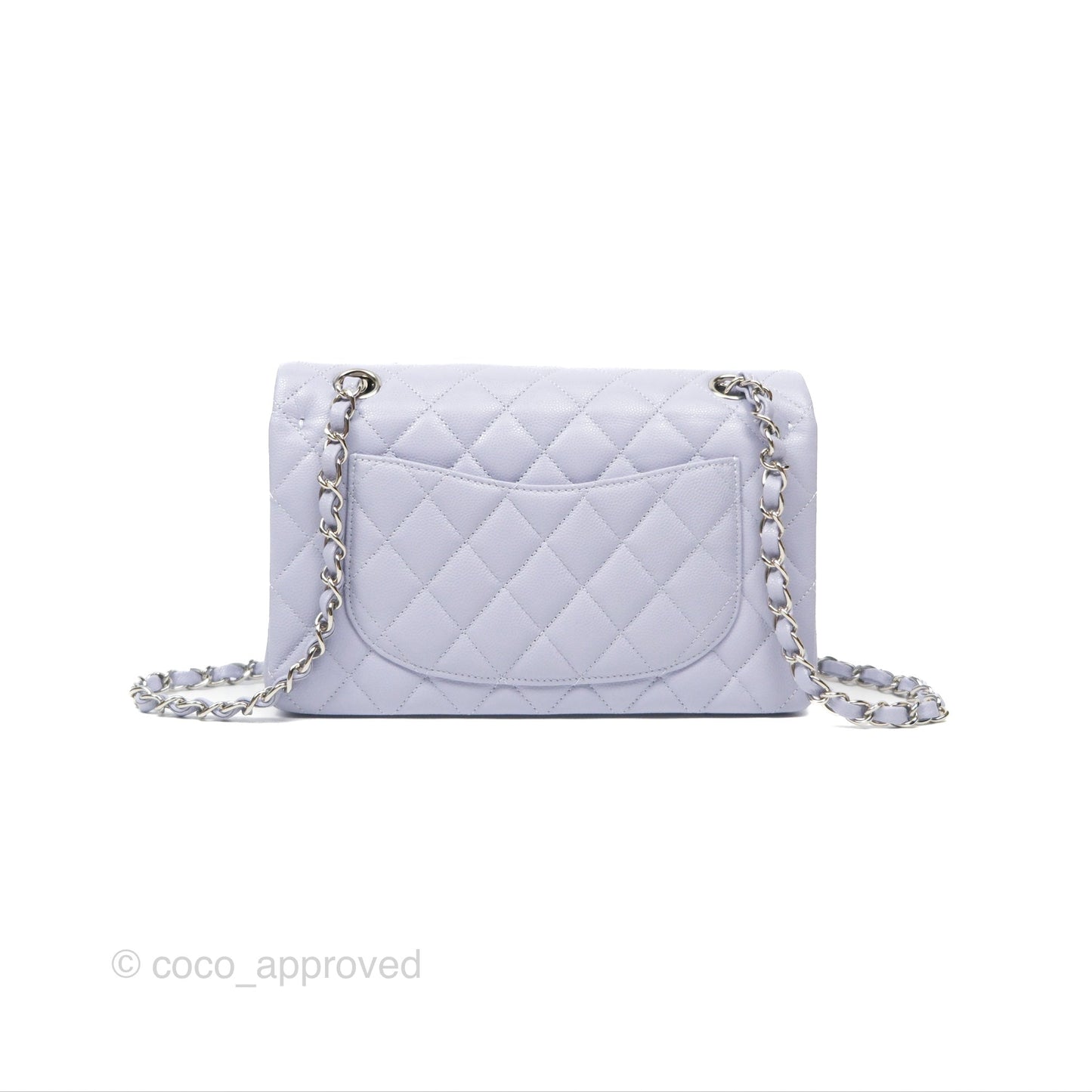 Chanel Small Classic Quilted Flap Lilac Caviar Silver Hardware 21K