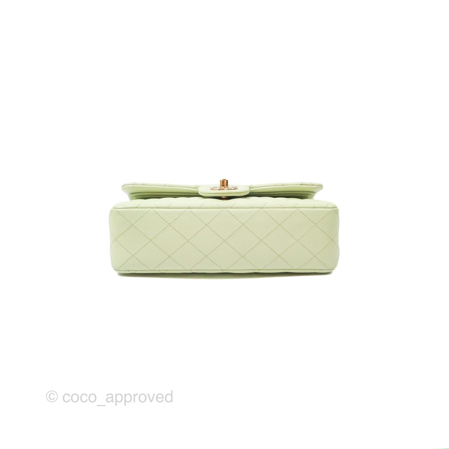 Chanel Small Quilted Classic Flap Mint Green Caviar Gold Hardware 22C