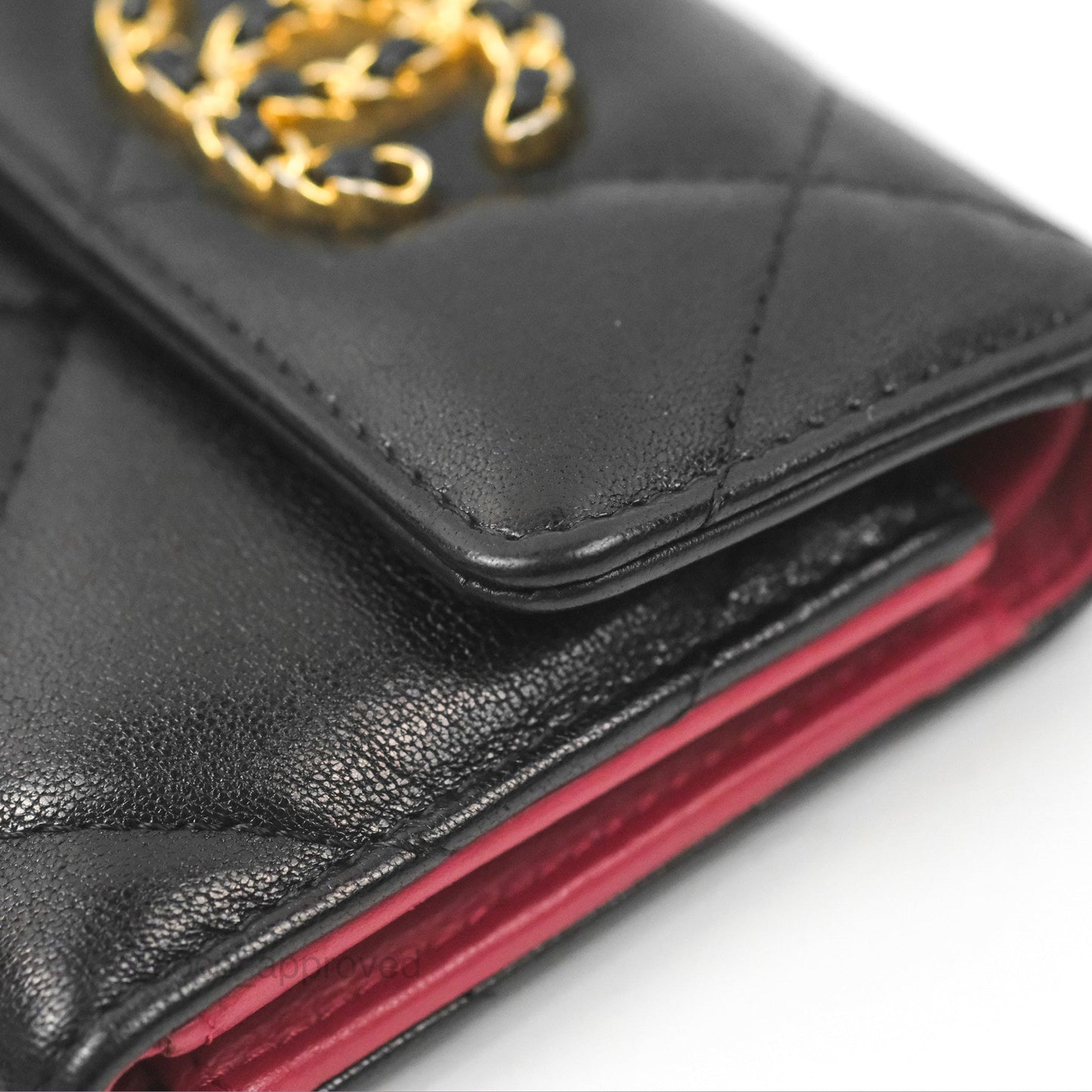 Chanel 19 Short Flap Wallet Black Lambskin