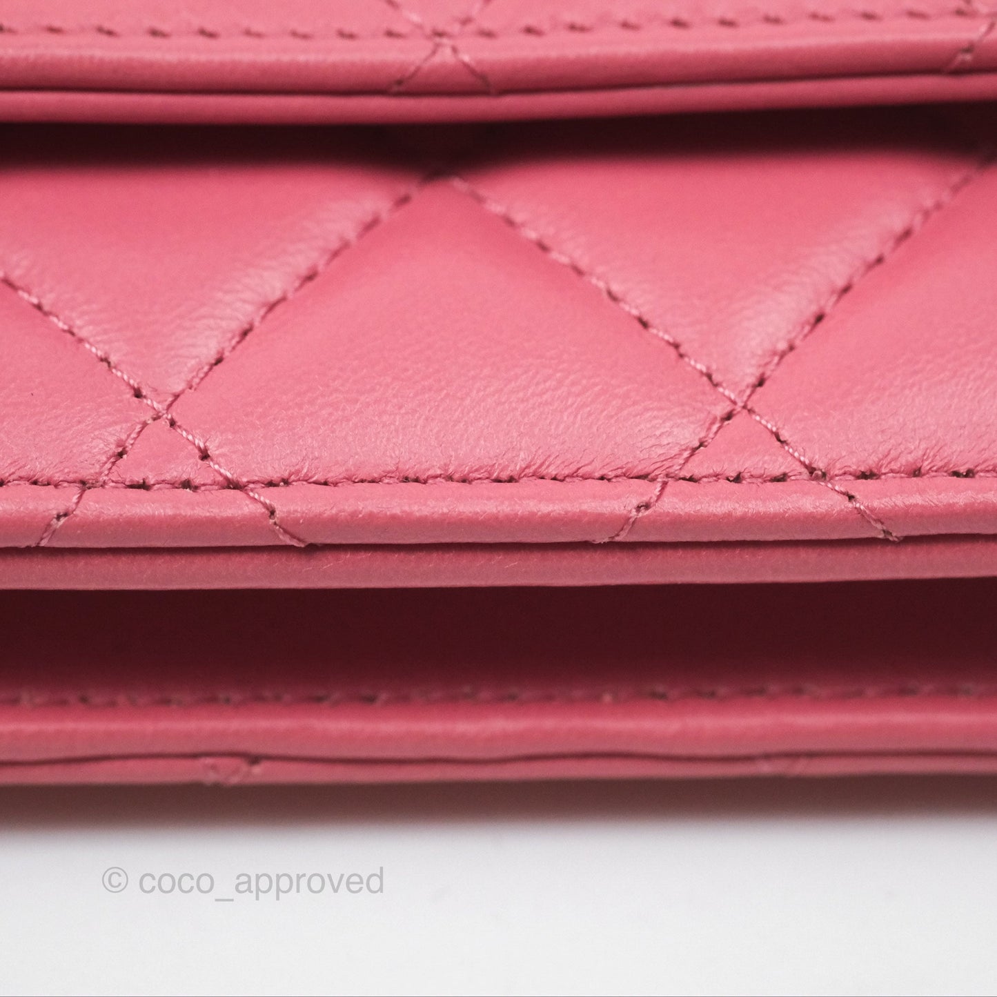 Chanel All Slide Wallet on Chain WOC Adjustable Chain Quilted Pink Lambskin
