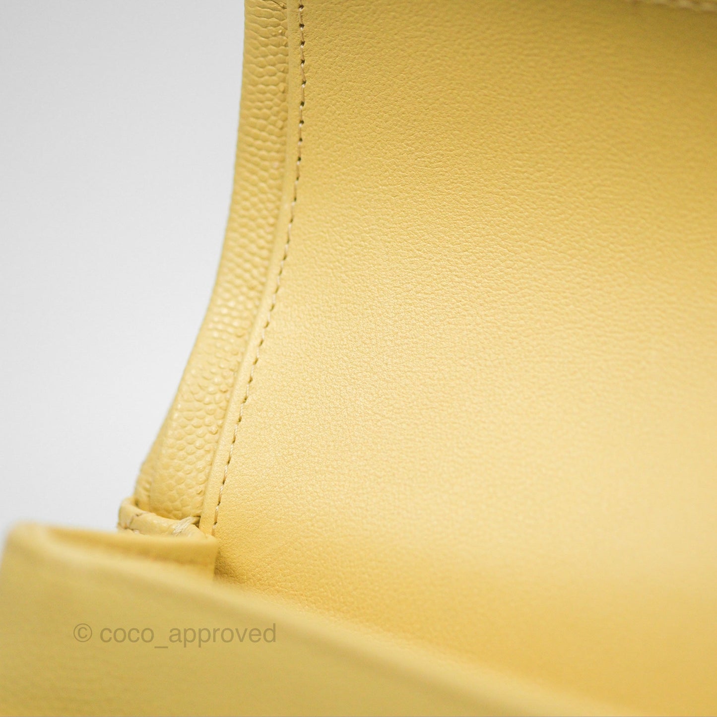 Chanel Small Classic Quilted Flap Yellow Caviar Gold Hardware