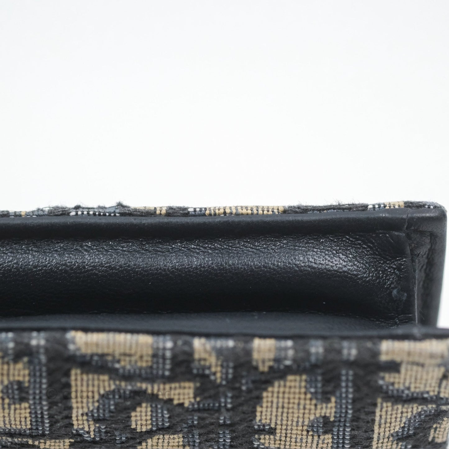 Christian Dior Saddle Flap Card Holder Blue Dior Oblique Jacquard
