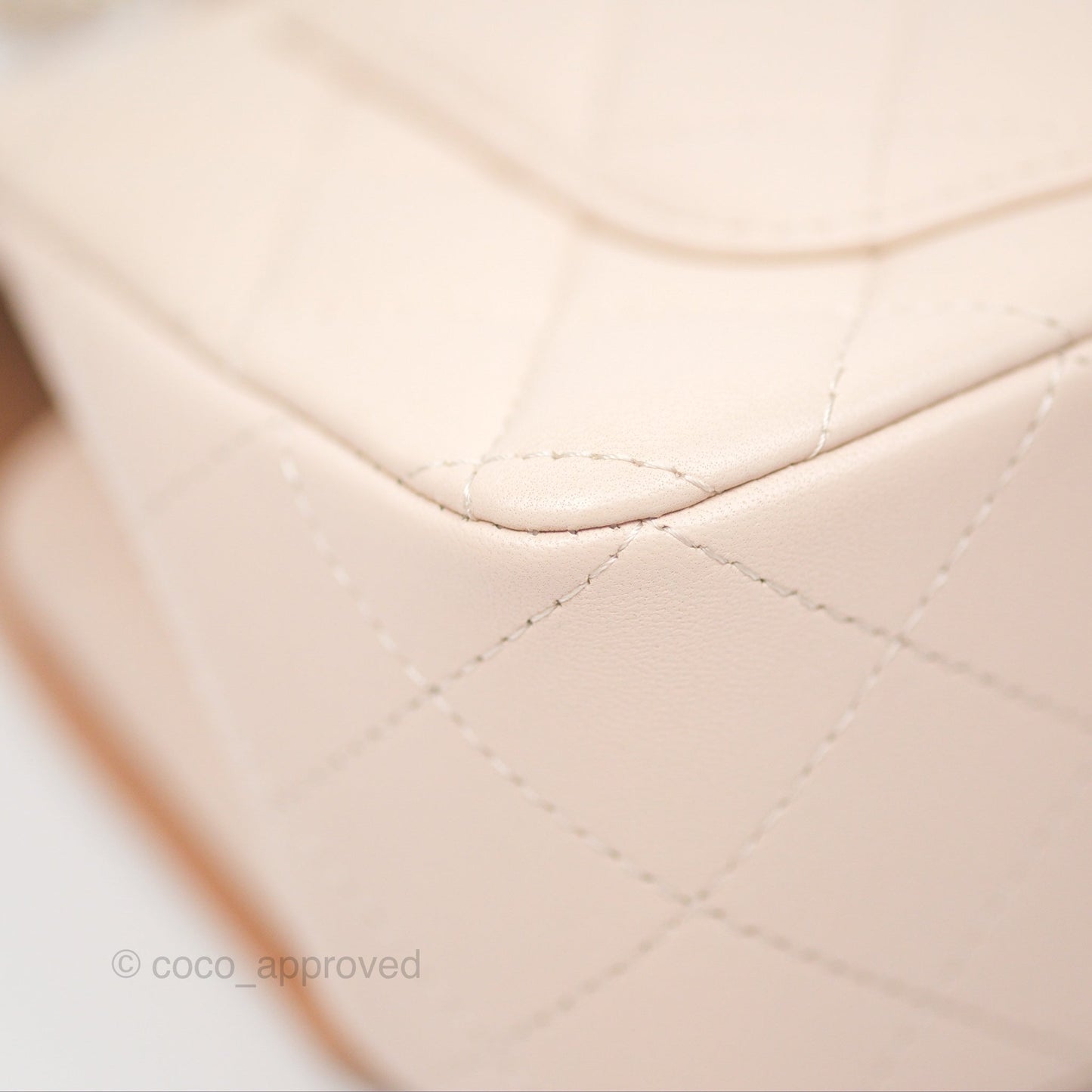Chanel Top Handle Mini Rectangular Flap Bag Ecru/Beige Lambskin Gold Hardware 23P