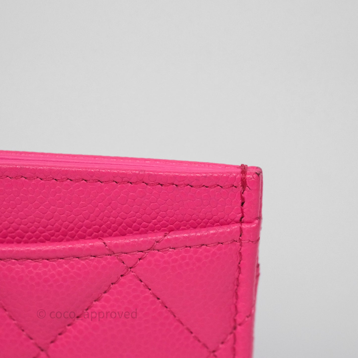Chanel Classic Flat Card Holder Pink Caviar Gold Hardware