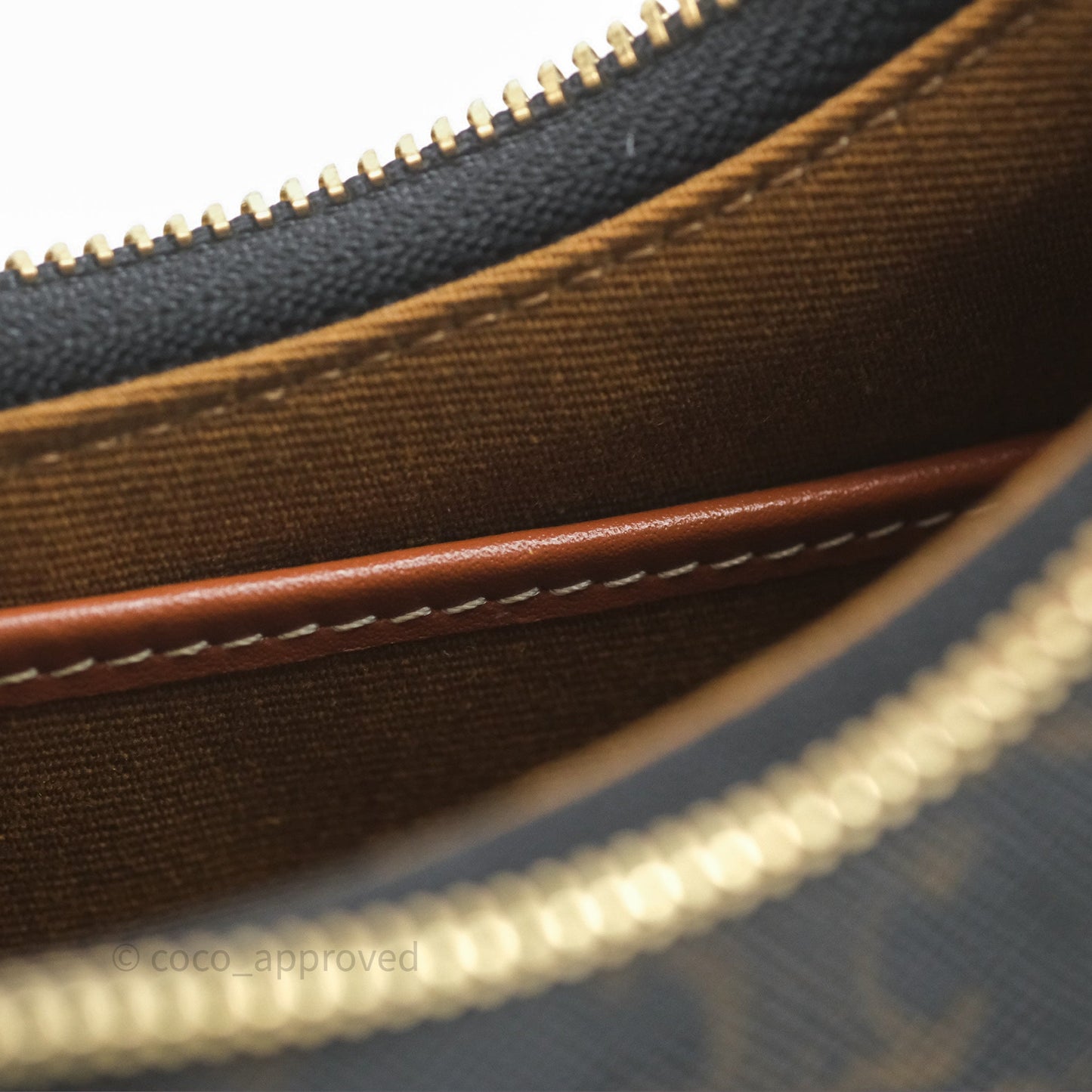 Celine Ava Bag In Triomphe Canvas Calfskin Tan